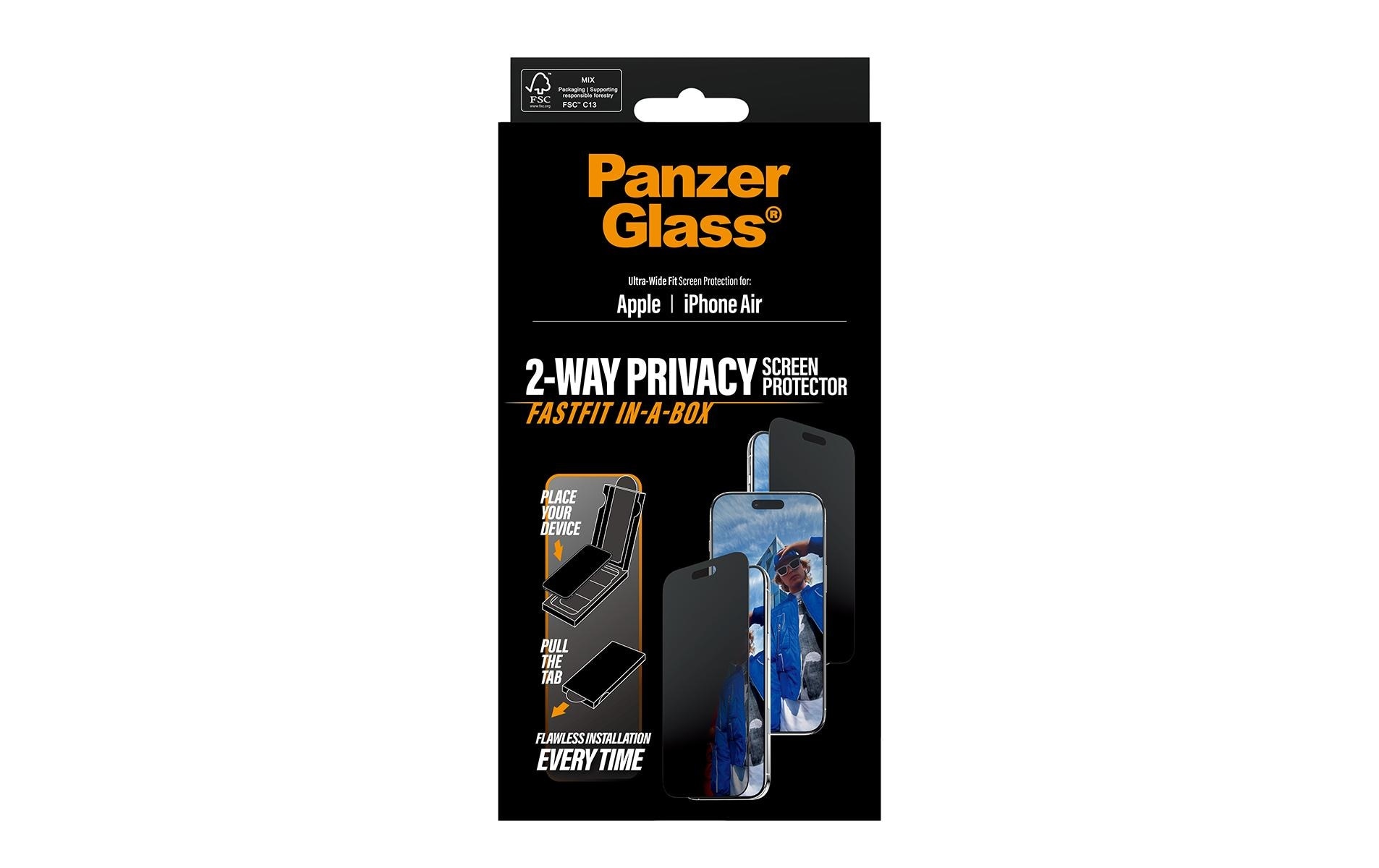 PanzerGlass Film de protection d'écran »Ultra Wide Fit Privacy Fastfit iPhone Air« für iPhone Air
