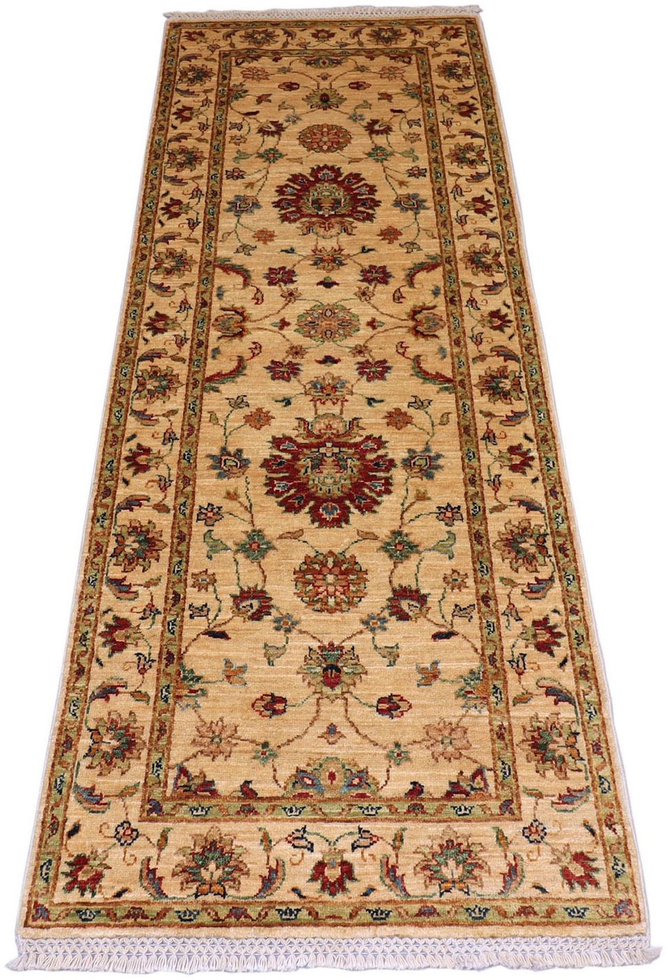 Image of morgenland Läufer »Ziegler Blumenmuster Beige 220 x 76 cm«, rechteckig, 0,6 mm Höhe, Handgeknüpft bei Ackermann Versand Schweiz