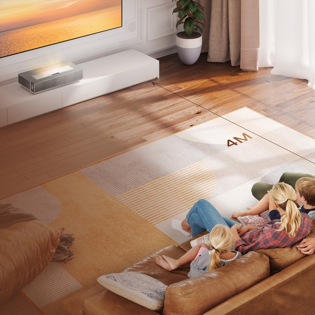 Hisense Beamer »Hisense Laser TV 100L5HD 100", UHD, 2600 Lumen, inkl. Leinwand«