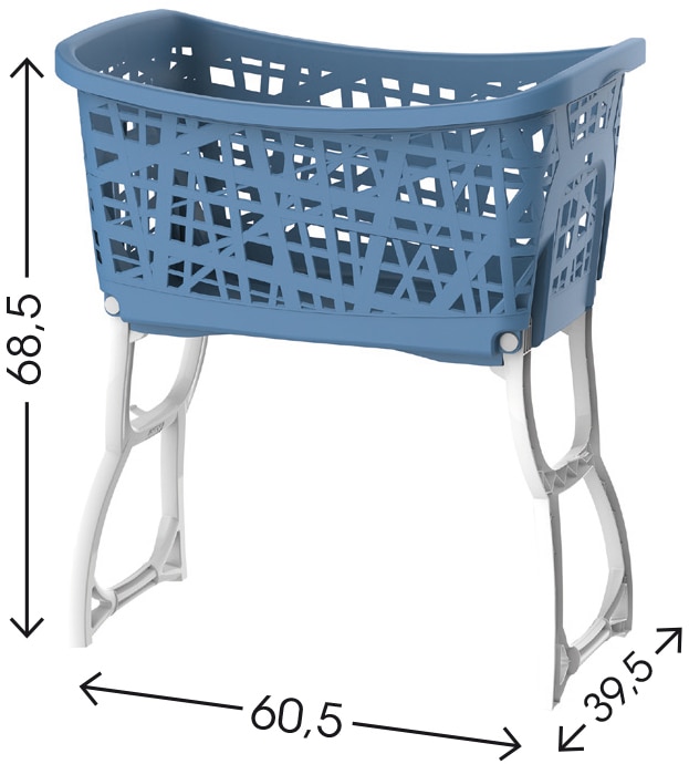 Bischof Bama Wäschekorb, mit Standteilen, Tragegriffen, ergonomische Form