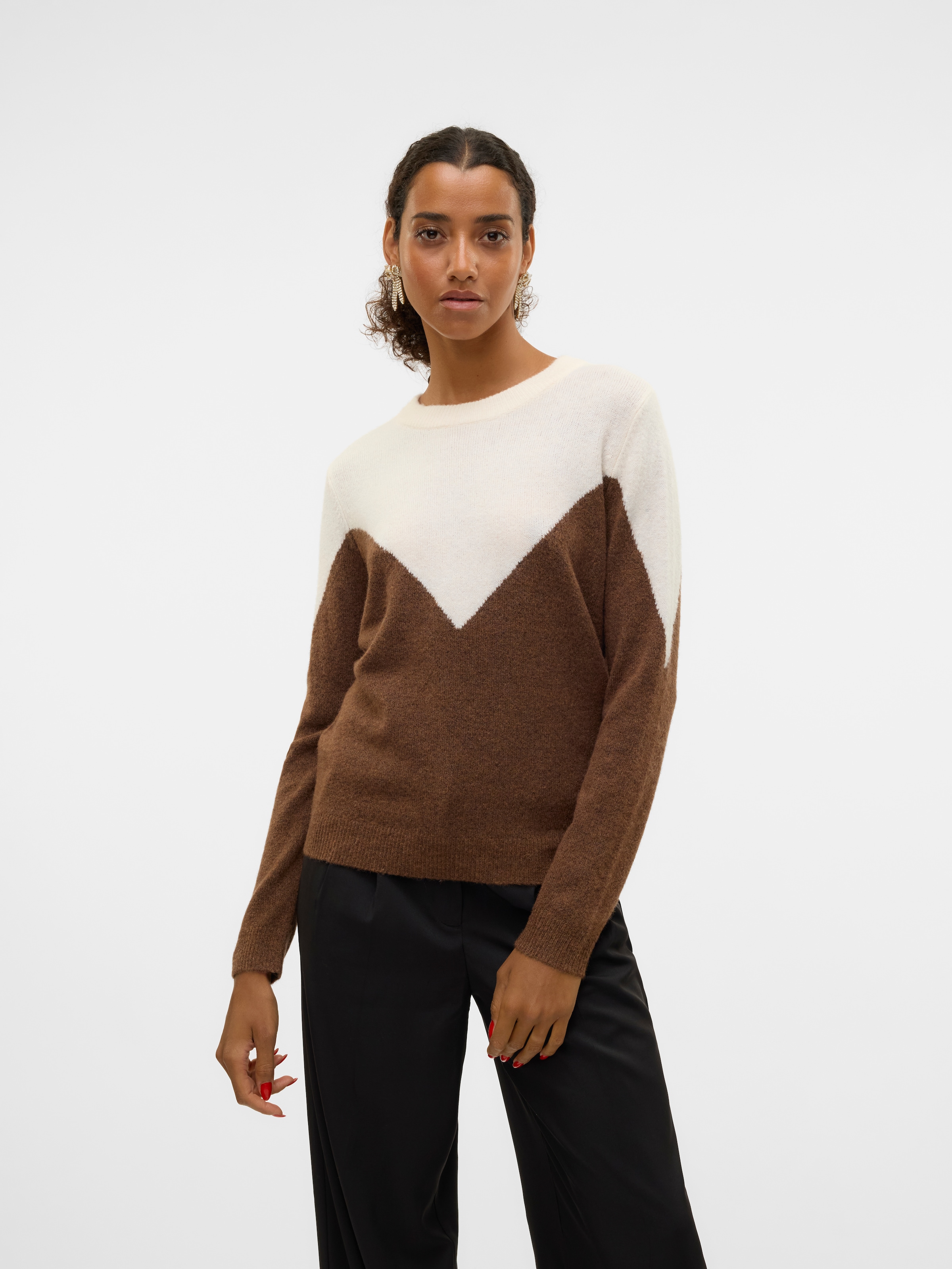 Strickpullover »VMPLAZA LS BLOCK PULLOVER GA BOO«, mit Streifenmuster