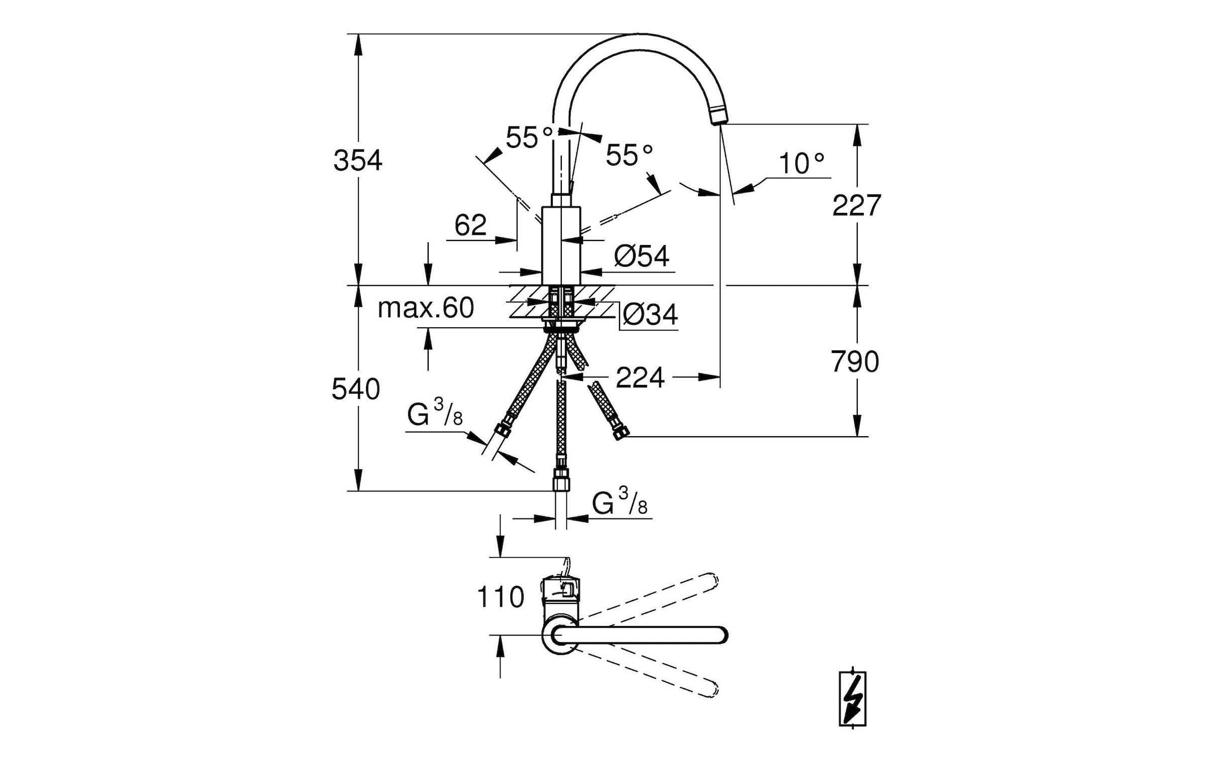 Grohe Küchenarmatur »Eurosmart Cosmopolitan Spültischbat«