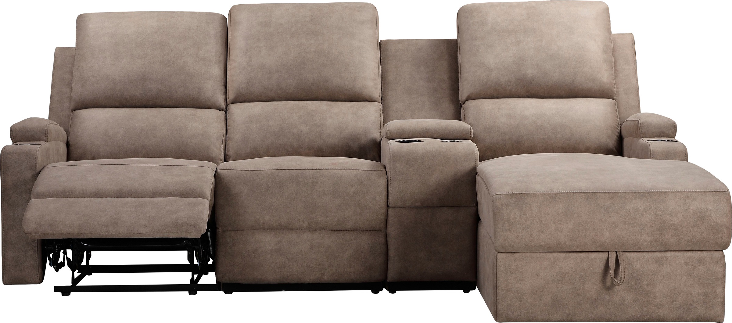 Home affaire Ecksofa »Napori Multimediasofa, 3er Kinosessel XXL, L-Form,«, Kinosofa mit Relaxfunktion, Getränkehalter, Staufach und Staukasten