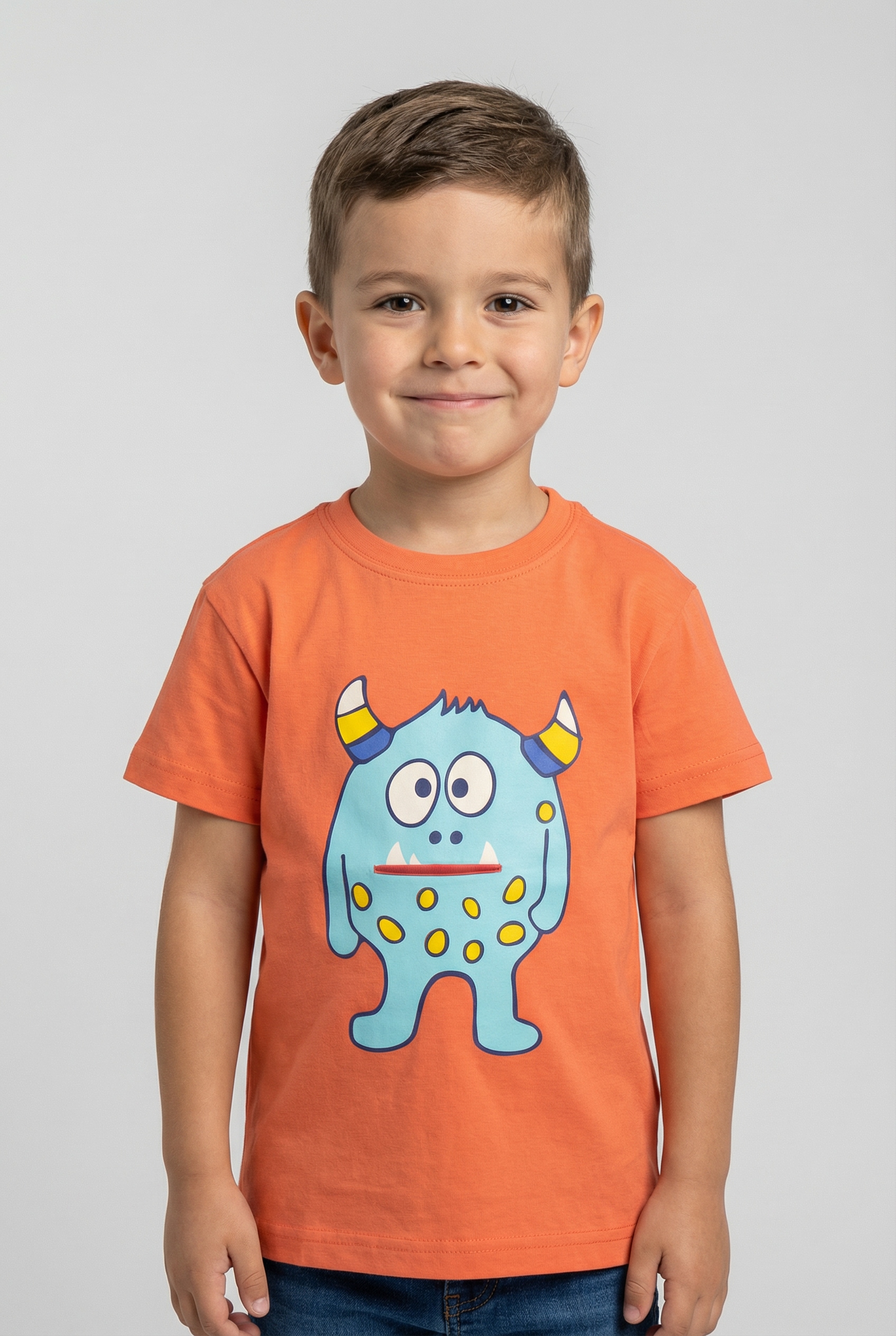 Image of Blue Seven T-Shirt mit Monster-Effekt, mit eingelassener Tasche, aus Baumwolle