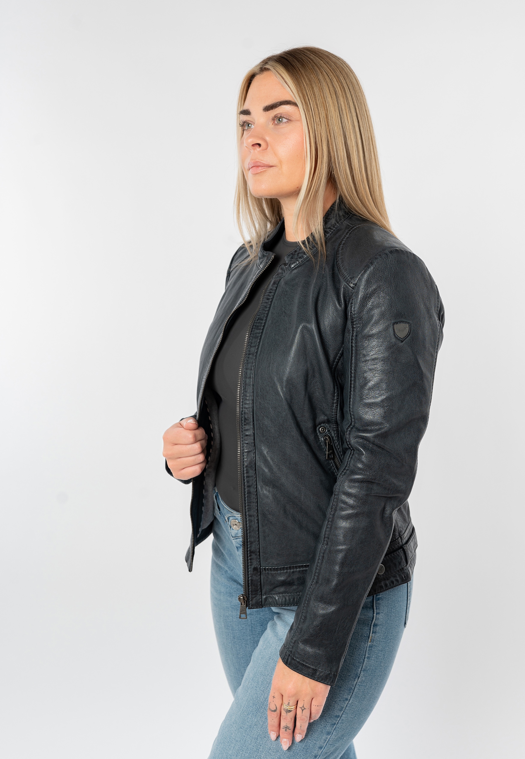 Mauritius Veste en cuir »MWYouvie« mit Stehkragen