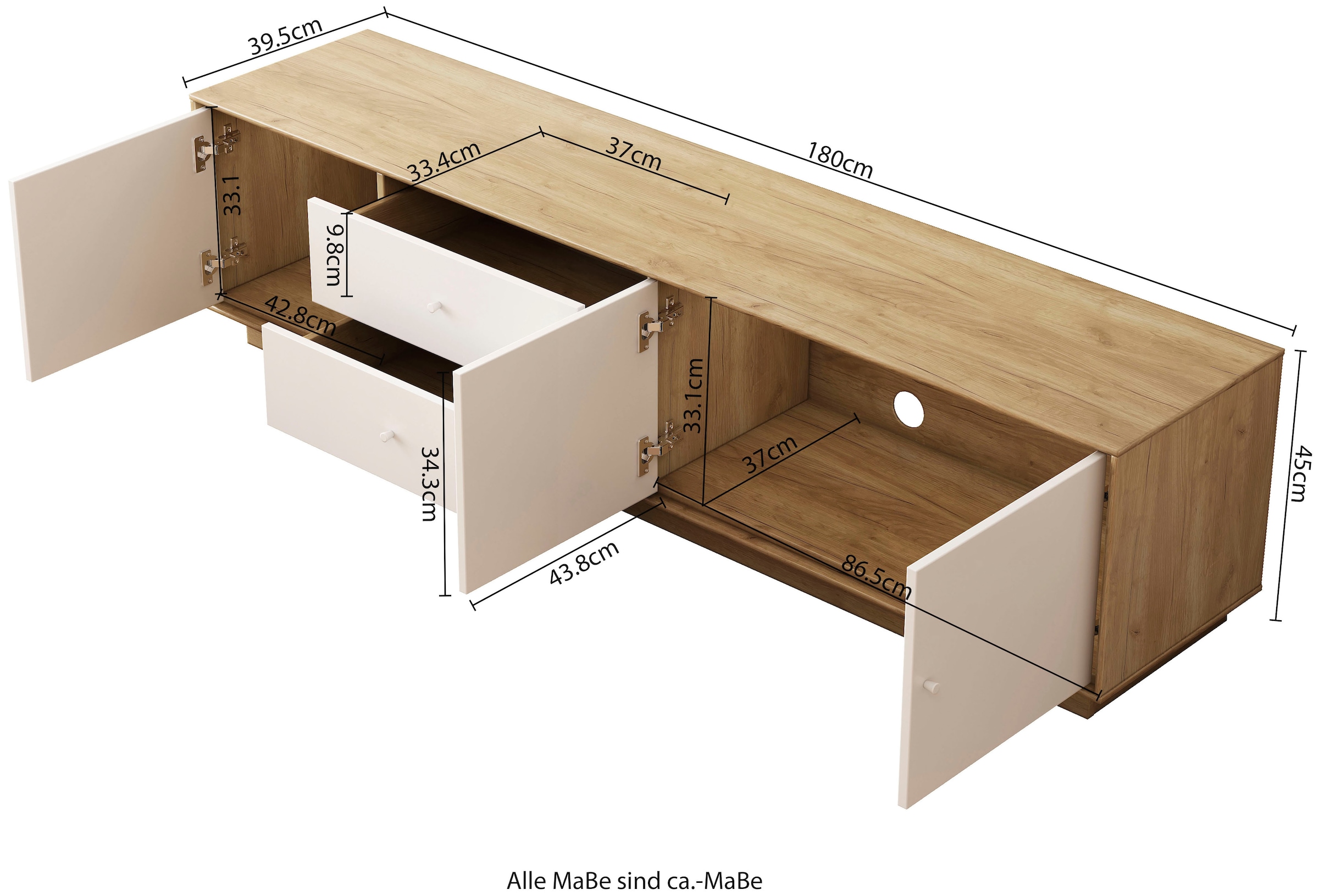 GOODproduct Tableau TV »Blaire« kratzfeste Melaminoberfläche, ABS-Kanten und FSC-zertifiziertem Holz