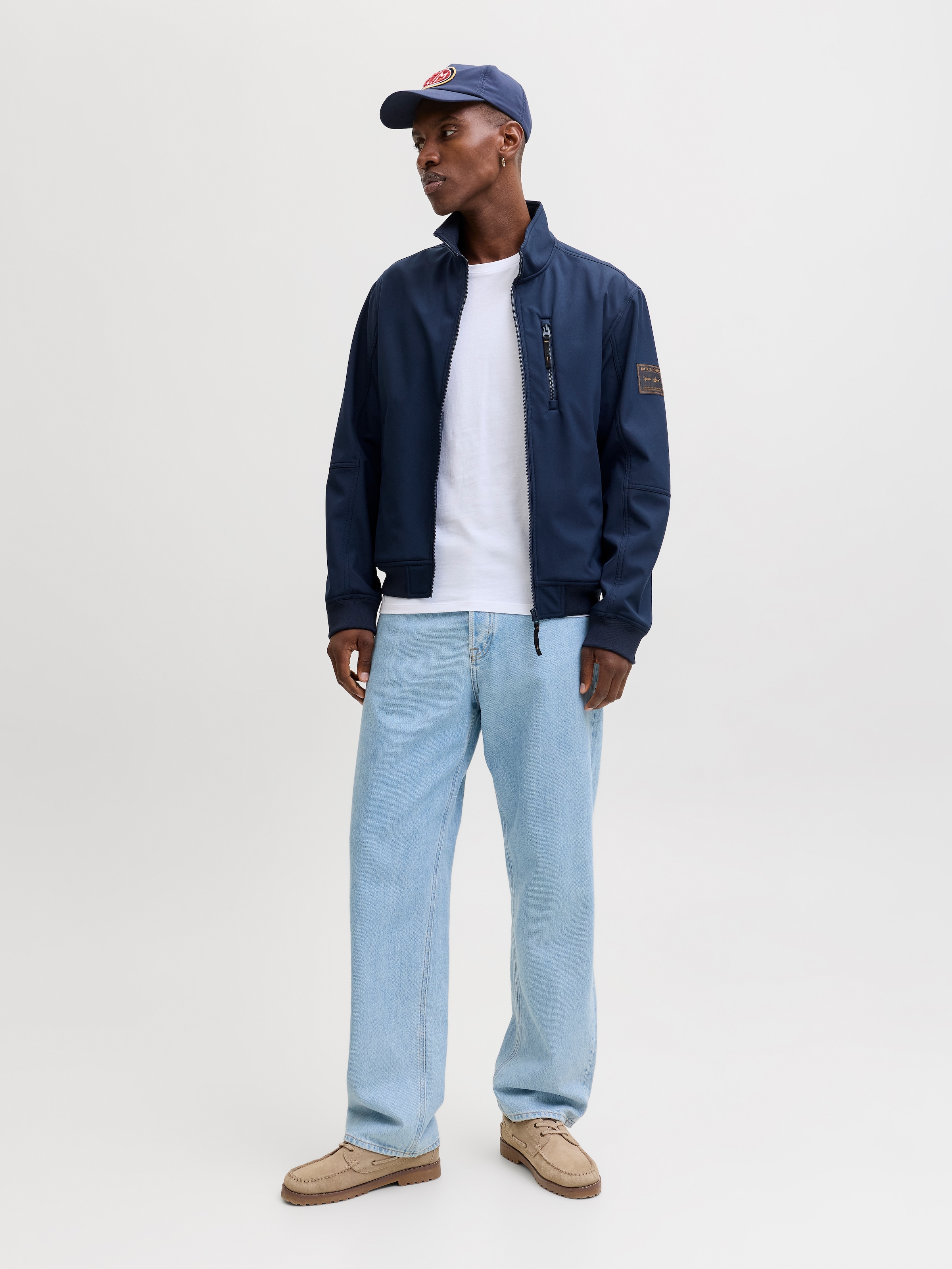 Jack & Jones Veste softshell »JJEPARKER SOFTSHELL BOMBER SN« veste softshell, en polyester, coupe mode, avec fermeture éclair poitrine