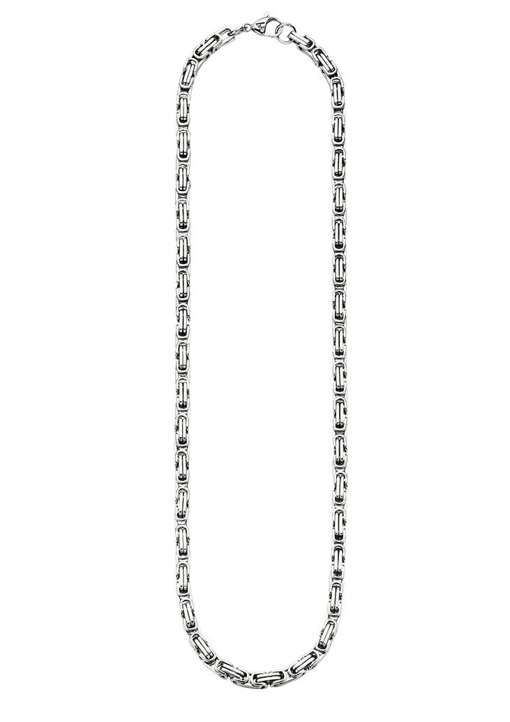 Bruno Banani Edelstahlkette "Schmuck Geschenk Halskette Königskette 4-Kant-Optik Silber"