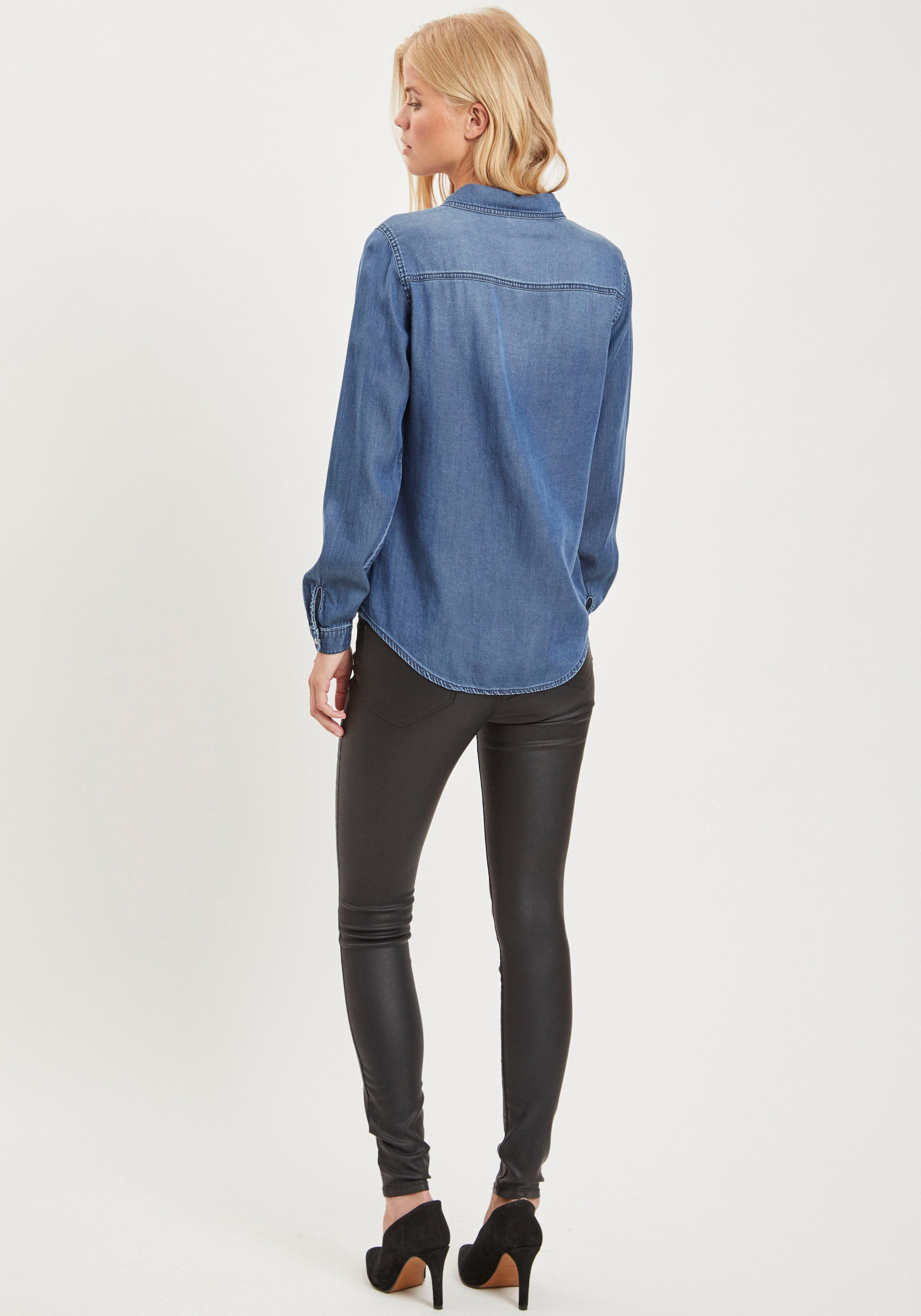 Vila Jeansbluse »VIBISTA« in leichter Used-Waschung