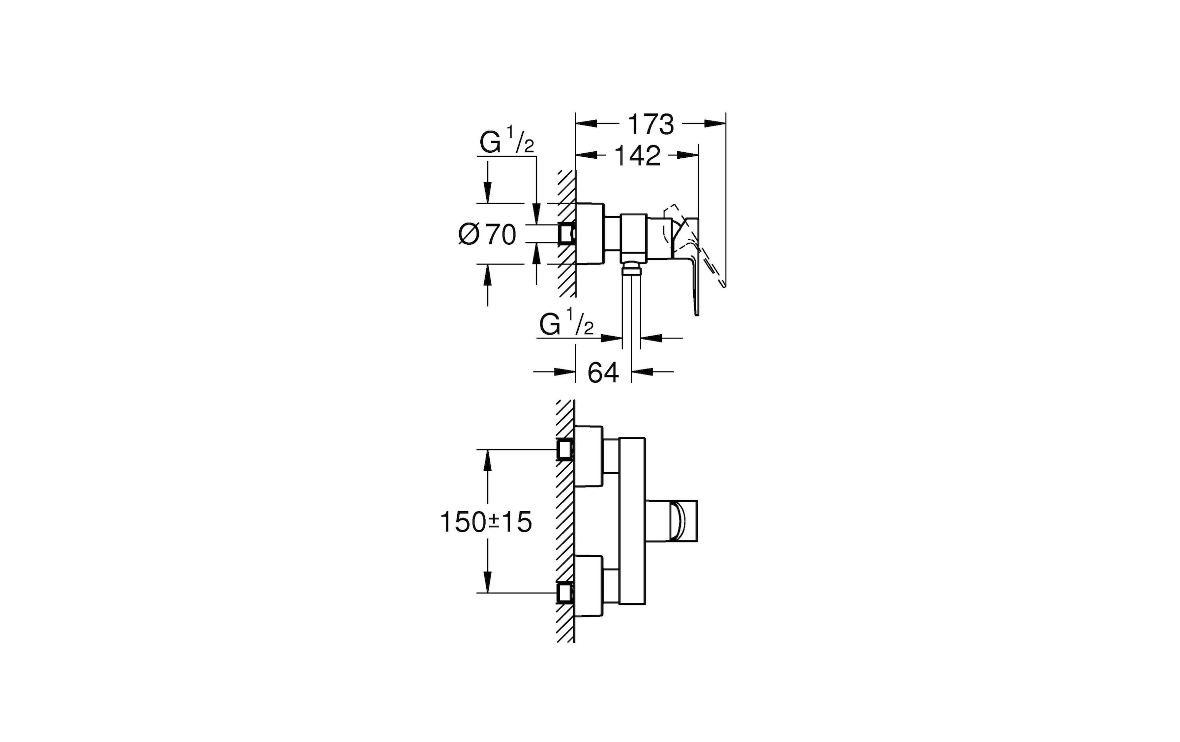 Grohe Duscharmatur »Lineare Einhand Brausebatterie«