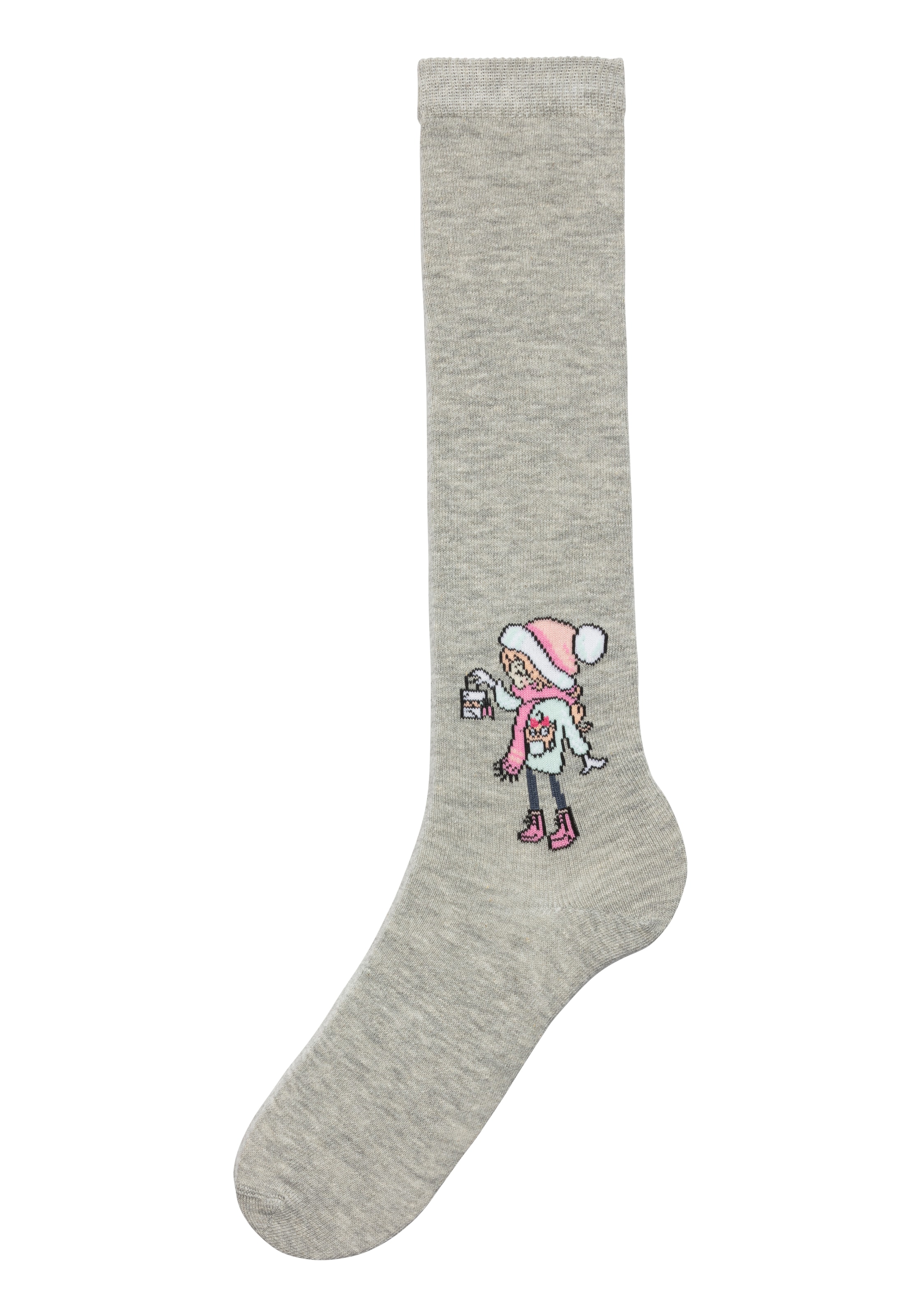 H.I.S Kniestrümpfe, (Packung, 5 Paar), mit eingestricktem Motiv