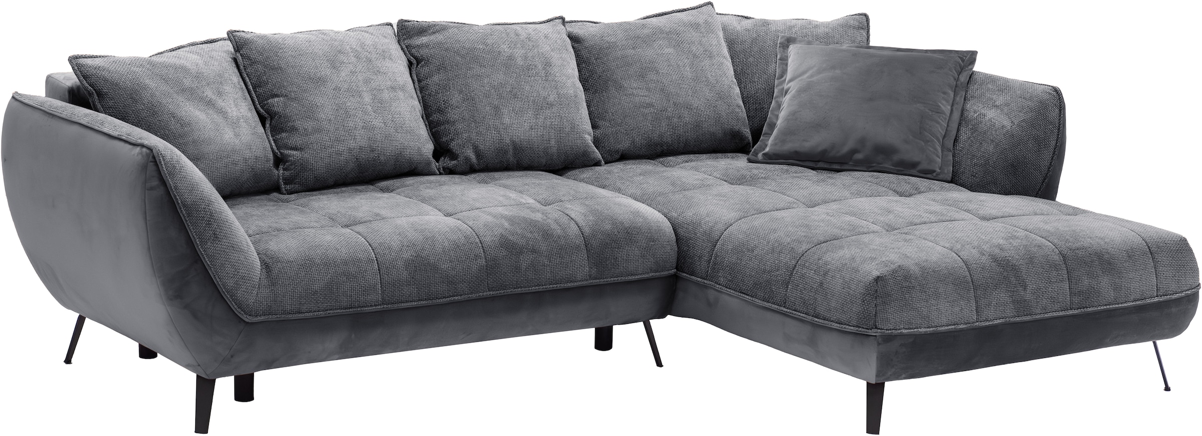 exxpo - sofa fashion Canapé d'angle »Midway Easy-Lift-Bettfunktion, 15cm bodenfrei, bequem, Breite 282cm« inkl. Bettfunktion und praktischem Bettkasten, L-Form