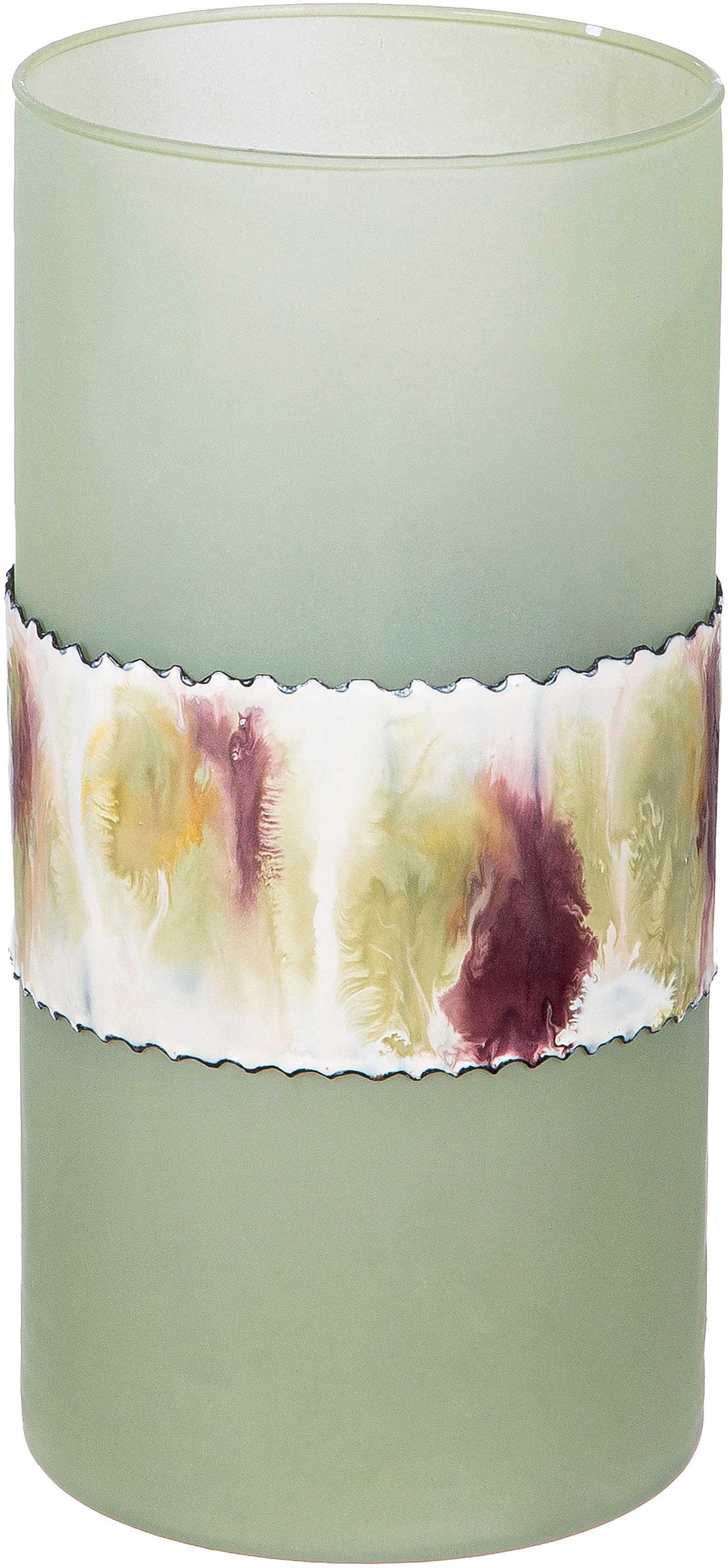 Image of GILDE Tischvase "Vase Imperial, röhrenförmig" aus Aluminium und Glas, wasserdicht, Ø ca. 12 cm