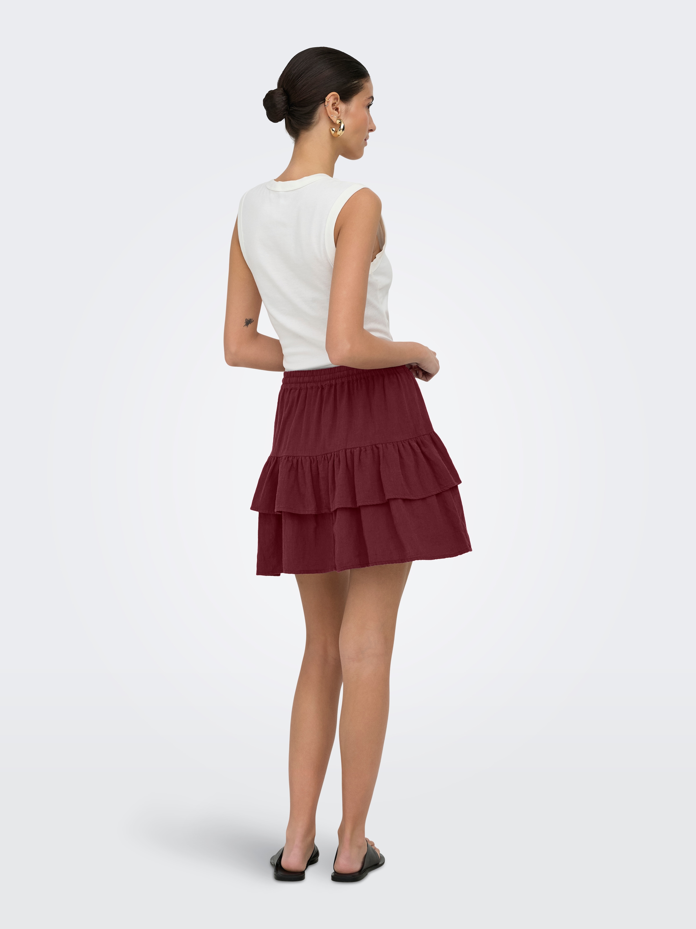 ONLY Minijupe »ONLSWAR STRING SHORT SKIRT WVN« Coton