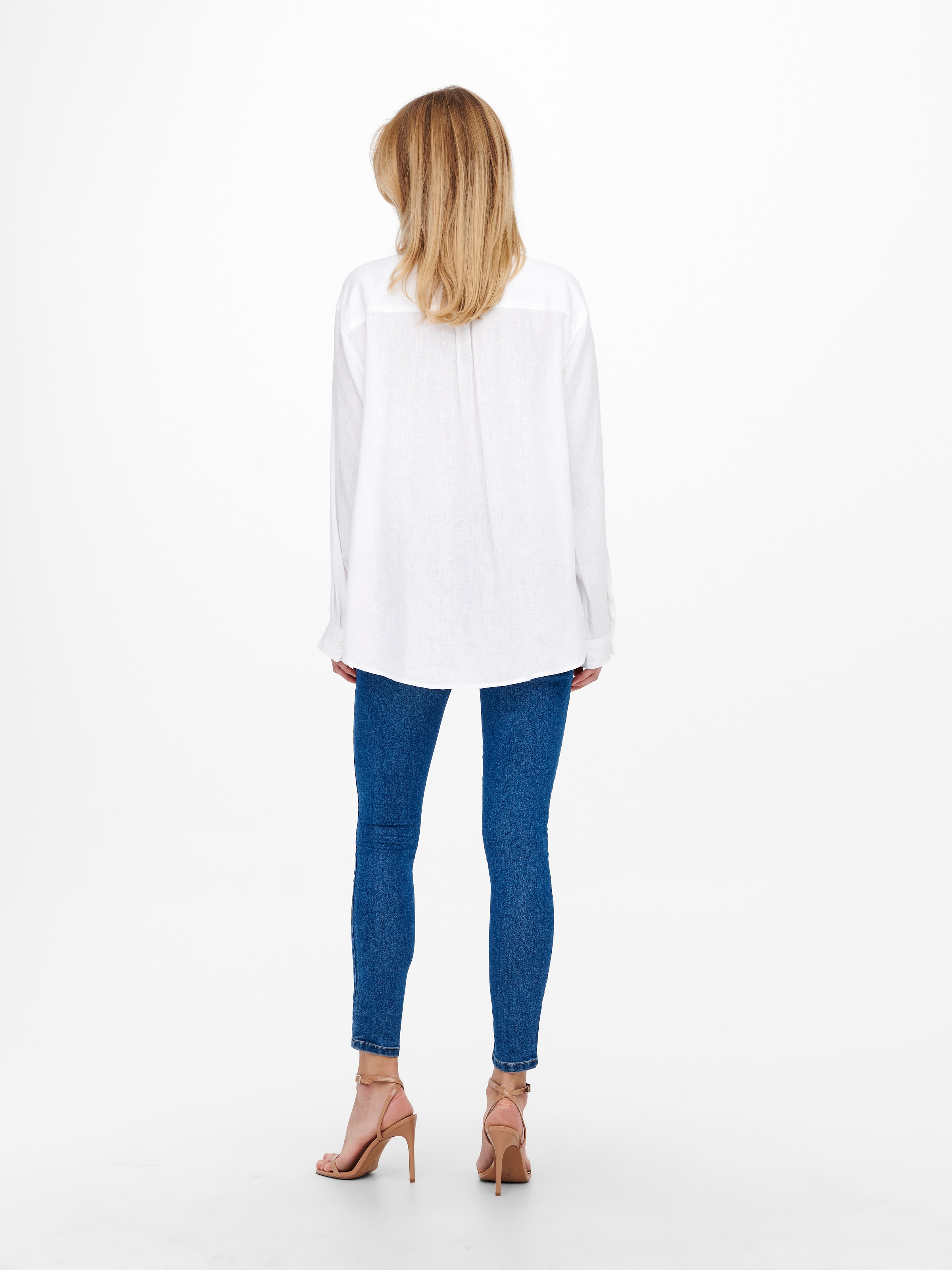 ONLY Chemisier long »ONLTOKYO L/S LINEN BLEND SHIRT« mit Leinen