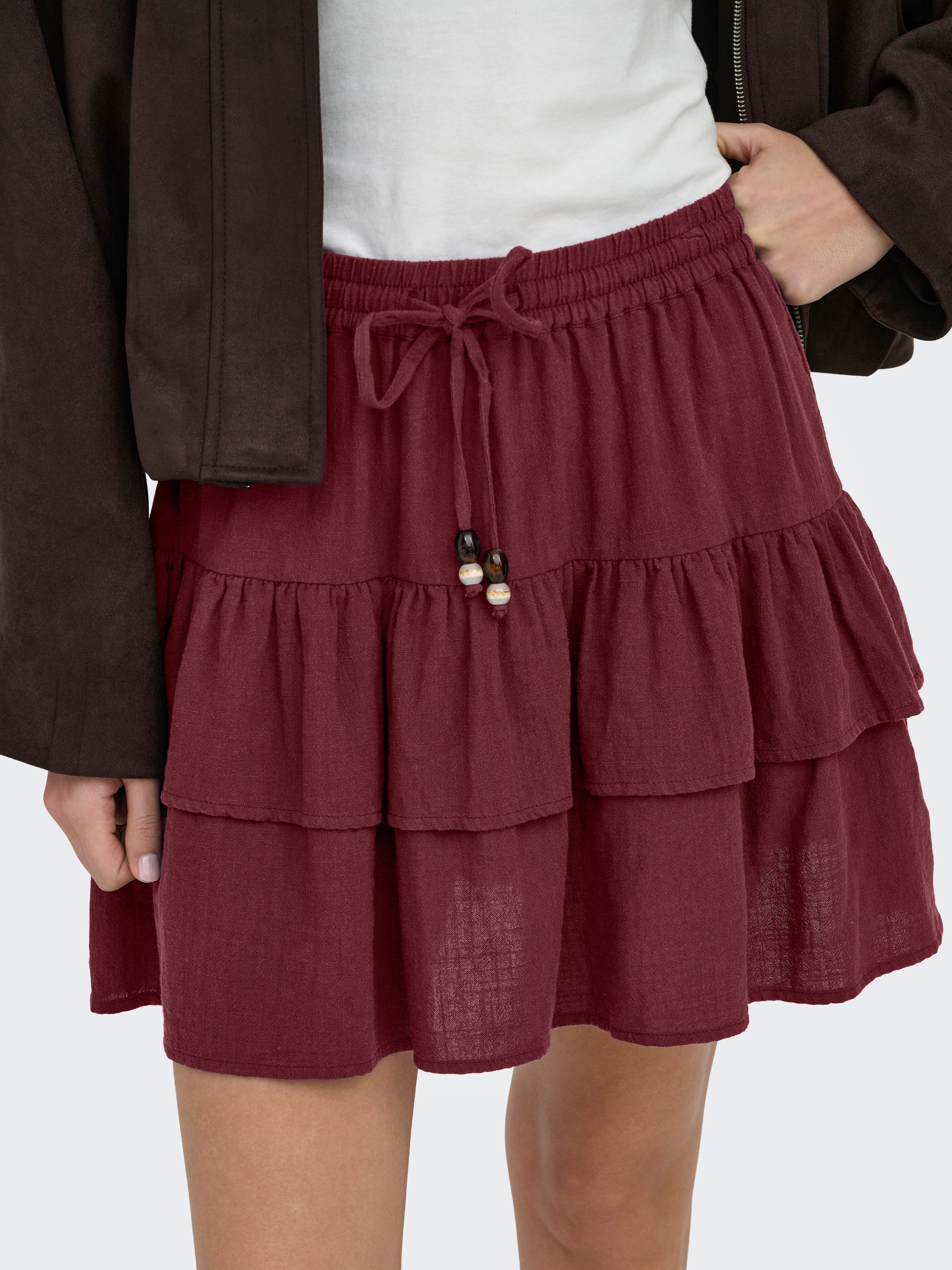 ONLY Minirock "ONLSWAR STRING SHORT SKIRT WVN" Baumwolle