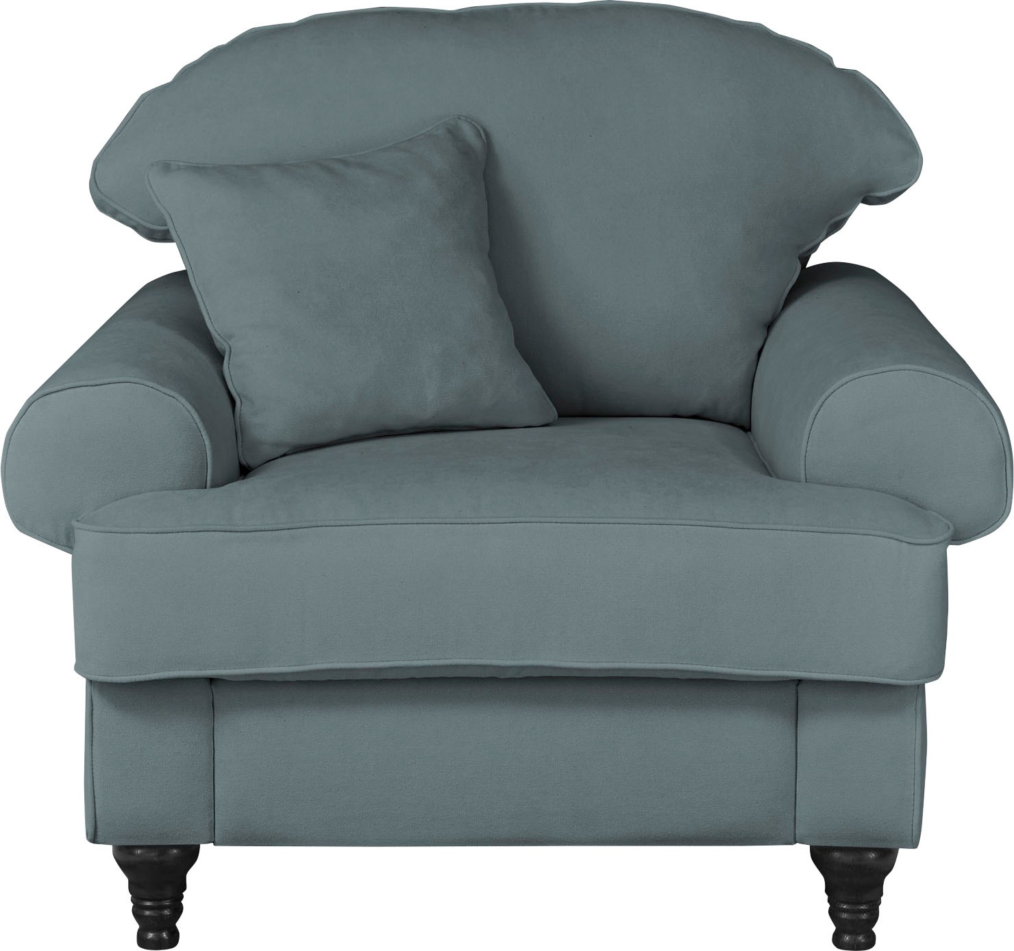 GOODproduct Fauteuil »Westminster mit hochwertigem Microfaserbezug, in 5 Farben verfügbar« rembourrage à ressorts, pied tourné, coussin décoratif inclus