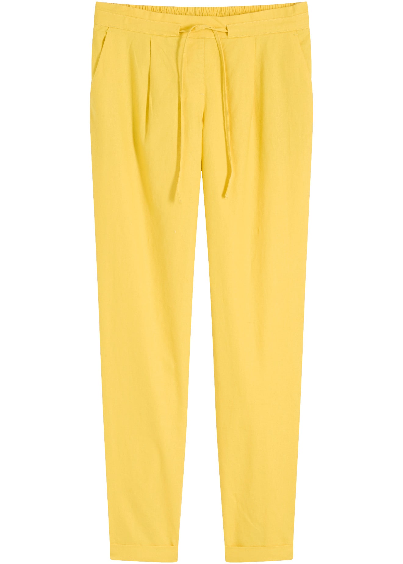 bonprix Pantalon en lin »Leinenhose«  en lin et coton, coupe Regular Fit, avec ceinture élastique