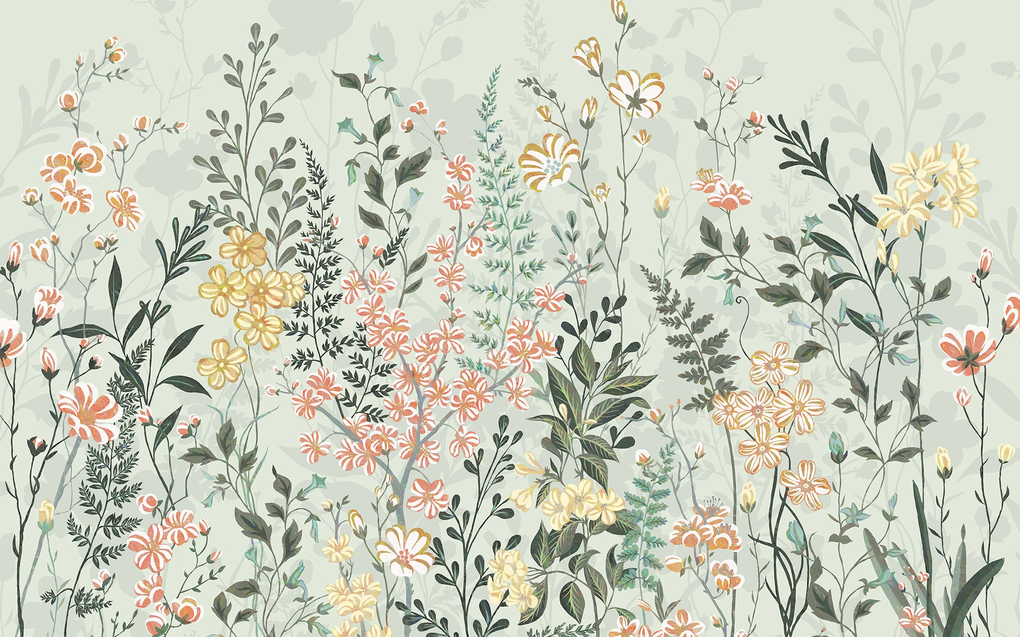 Image of Komar Vliestapete "Digitaldruck Vlies - Hay Meadow - Grösse 400 x 250 cm" bedruckt glatt Wohnzimmer, Schlafzimmer
