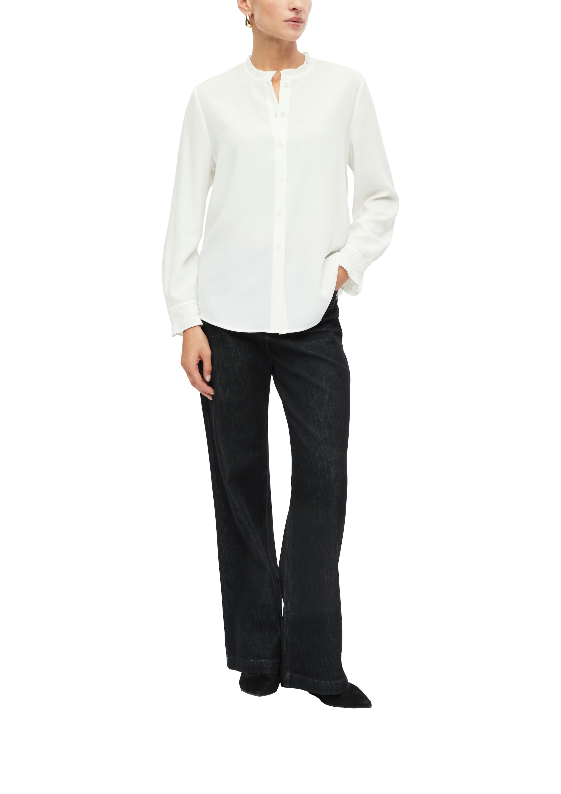 s.Oliver BLACK LABEL Blouse à manches longues avec col à volants