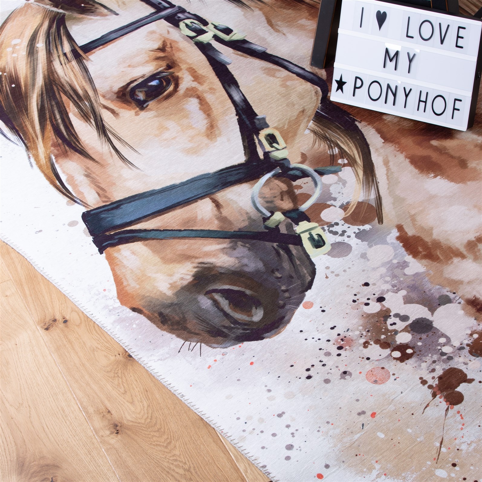 Kayoom Kinderteppich »Sympathy Kids 246« rechteckig 5 mm Höhe Kurzflor, Modernes Muster, Fussbodenheizungsgeeignet, Pferd