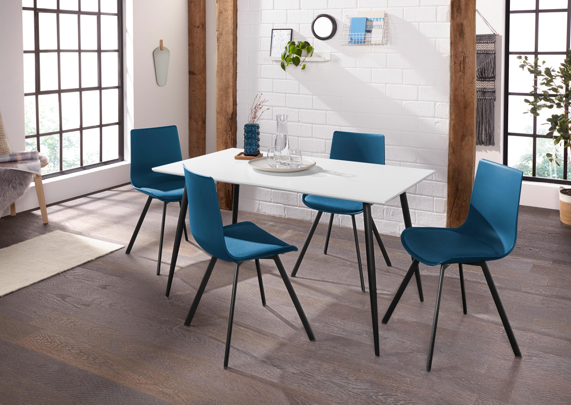 Image of INOSIGN Essgruppe »Dino 1- Lucky«, mit Esstisch, Breite 140 cm und 4 Stühlen bei Ackermann Versand Schweiz