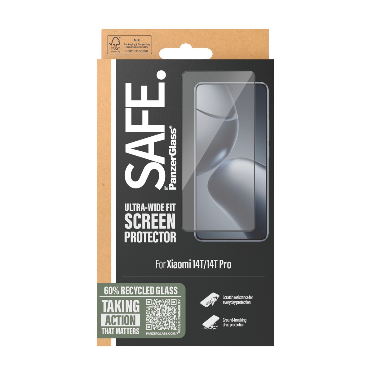 SAFE by PanzerGlass Displayschutzglas »Ultra-Wide Fit Screen Protector«, für Xiaomi 14T-Xiaomi 14T Pro, Displayschutzfolie, Schutzfolie, Bildschirmschutz, kratz- & stossfest