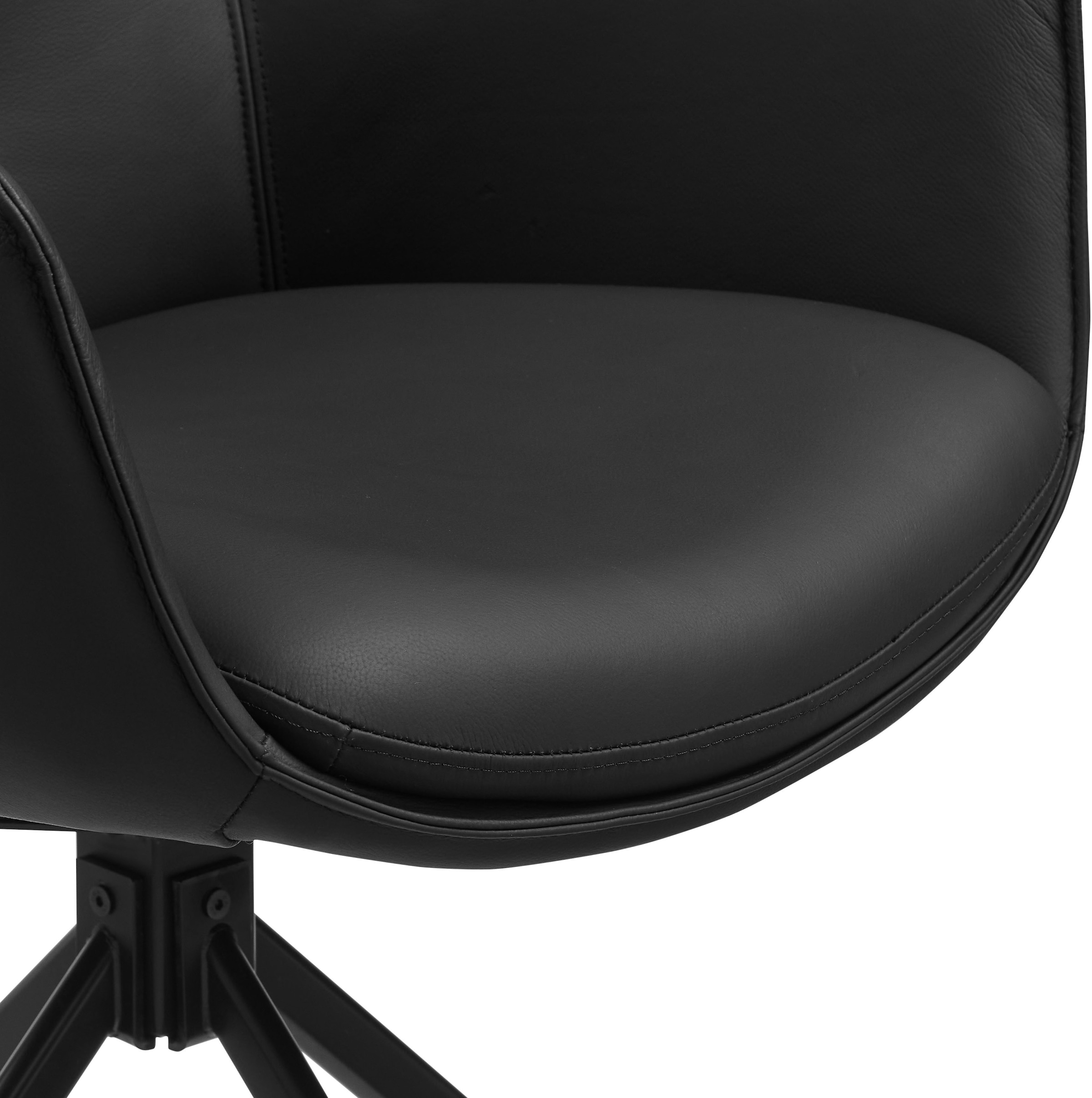 GOODproduct Drehstuhl (Set) 2 Stk.Naturleder Bezug, 360° drehbares Gestell aus Eisen