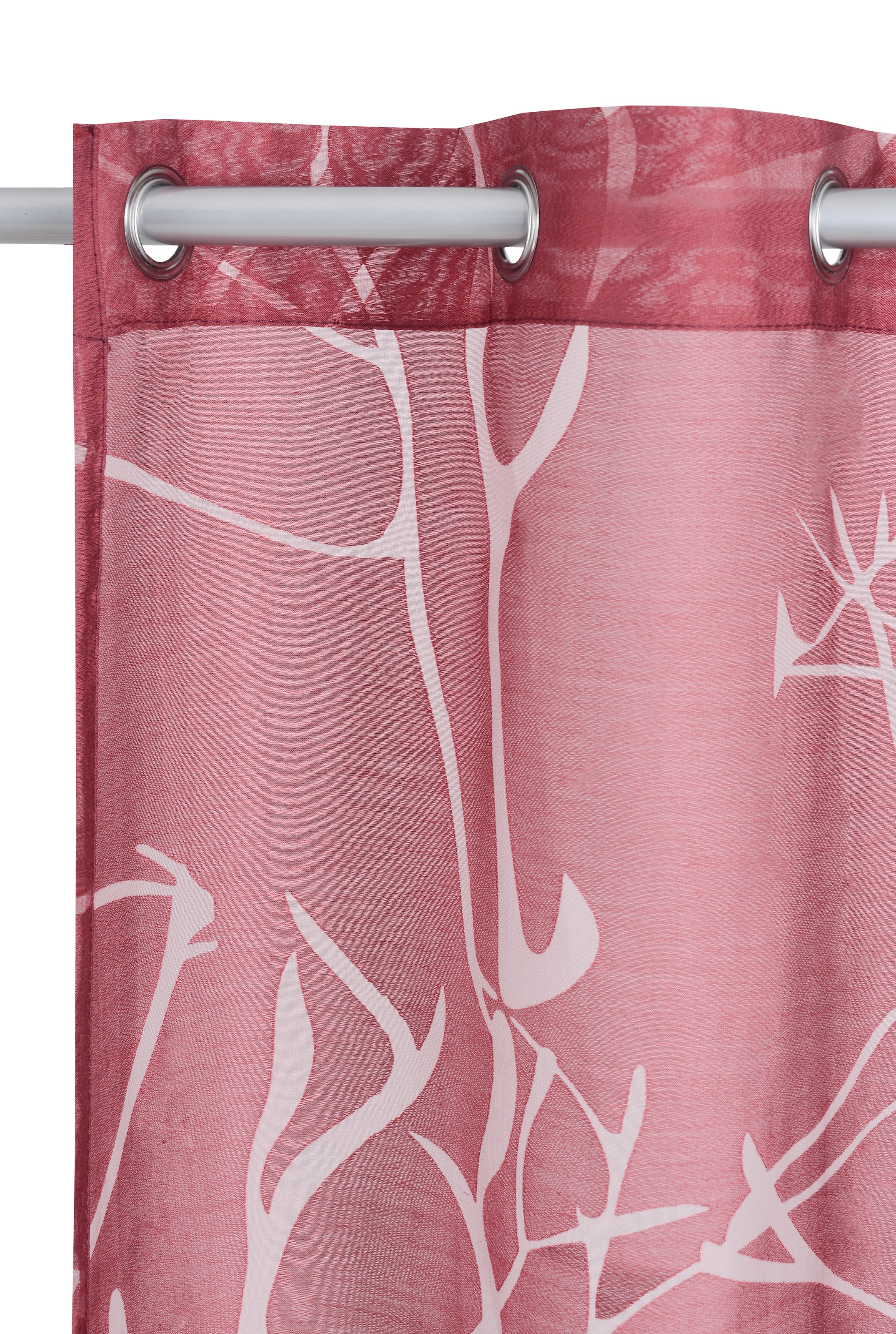 my home Rideau à vitres »Anna« Oeillets 1 cuis tlg. Viskose & Polyester, Äste-Motiv