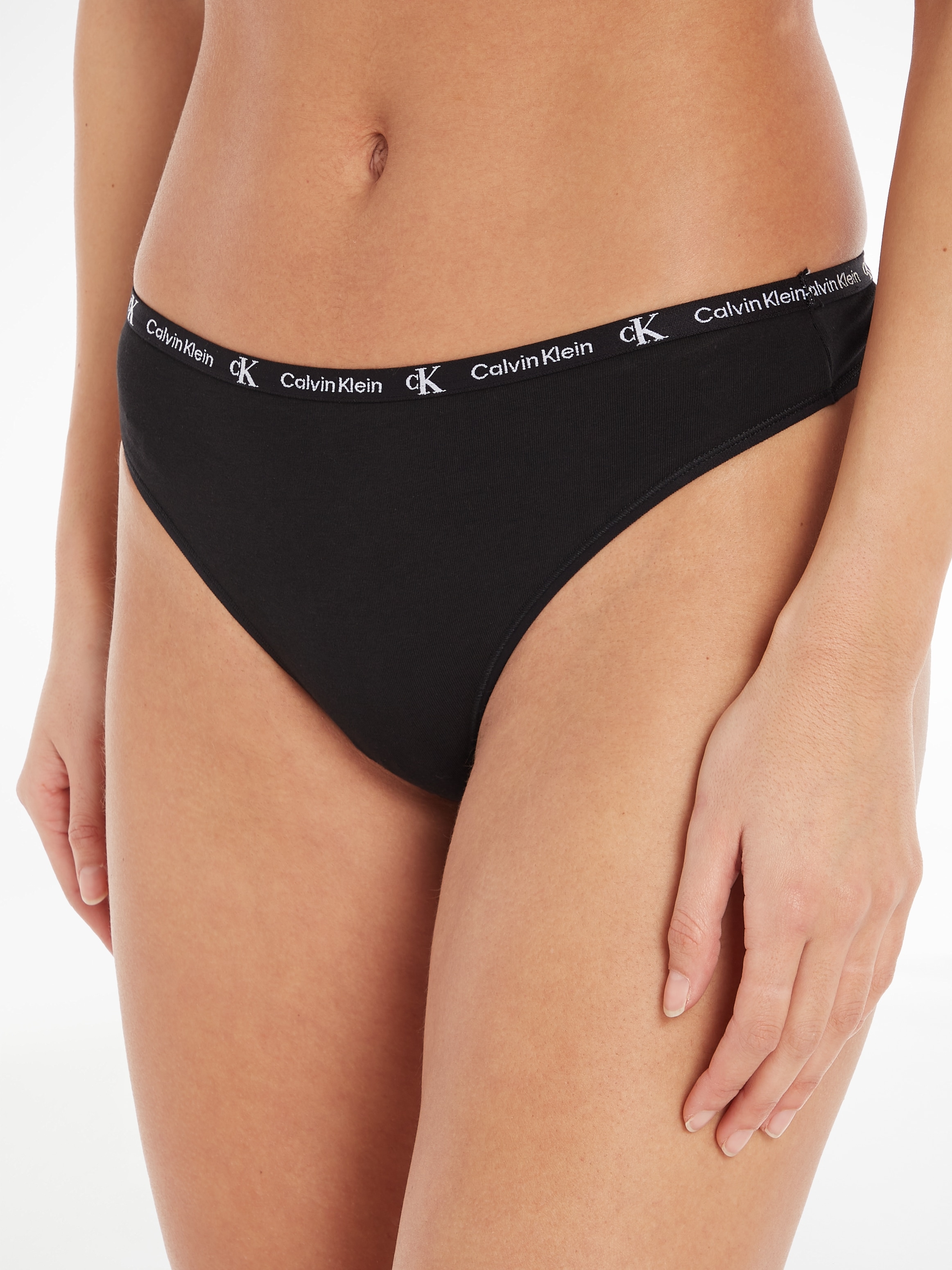 Calvin Klein Underwear T-String »MODERN THONG 2PK«, (Packung, 2er-Pack), mit klassischem Logobund
