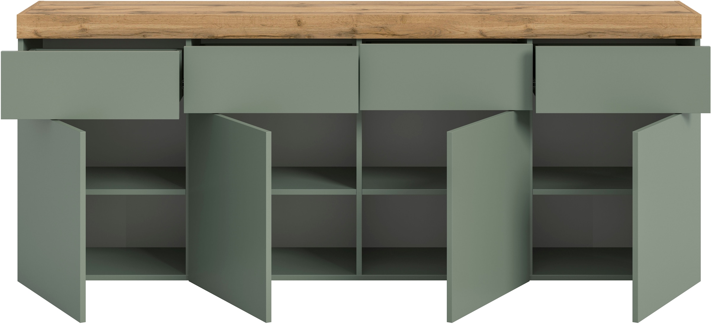 GOODproduct Sideboard »MAMBO, TOPSELLER!, Breite 200cm, 4 Türen, 4 Schubkästen, push-2-open« 2 farbige Ausführung, in verschiedenen Farben erhältlich, 1 cuis tlg. Kommode, Anrichte, Wohnzimmer, Schlafzimmer