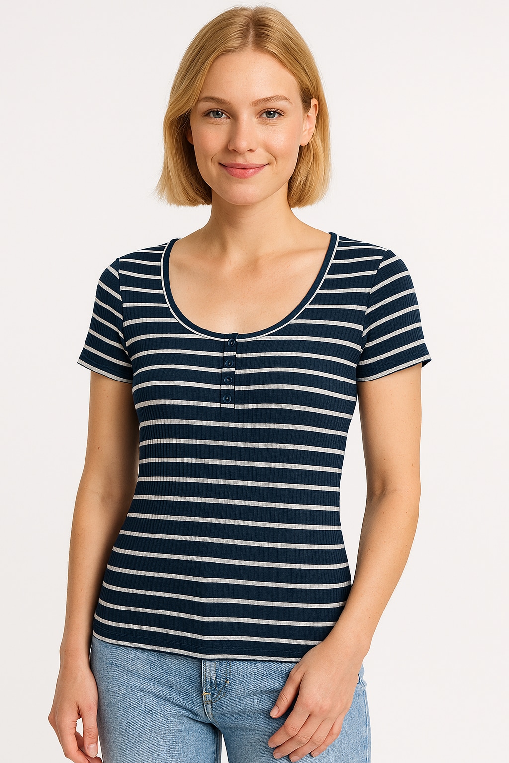 Image of Vero Moda T-Shirt "VMSEA SS HENLEY TOP JRS"