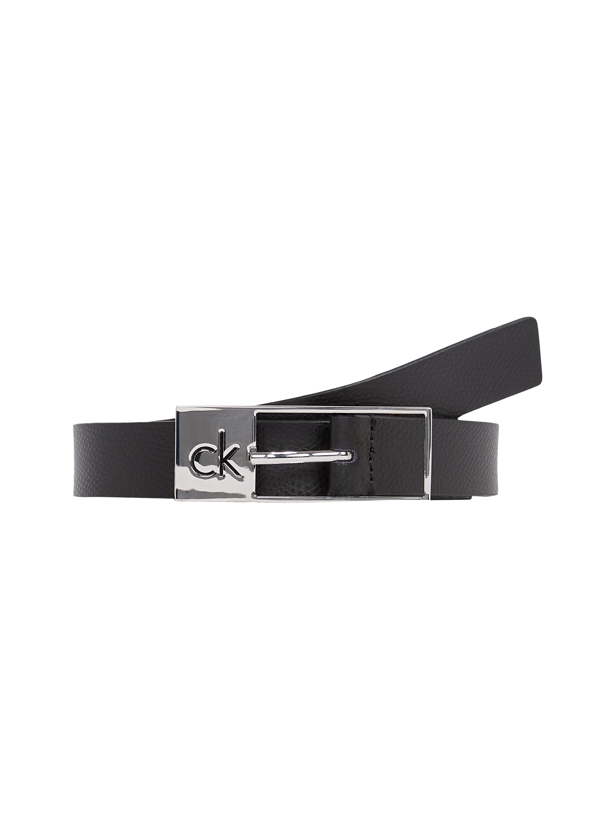 Calvin Klein Ledergürtel »CK CUT SQUARE BUCKLE 2.0_CAVIAR«, Logoprägung, Einfachdornschliesse