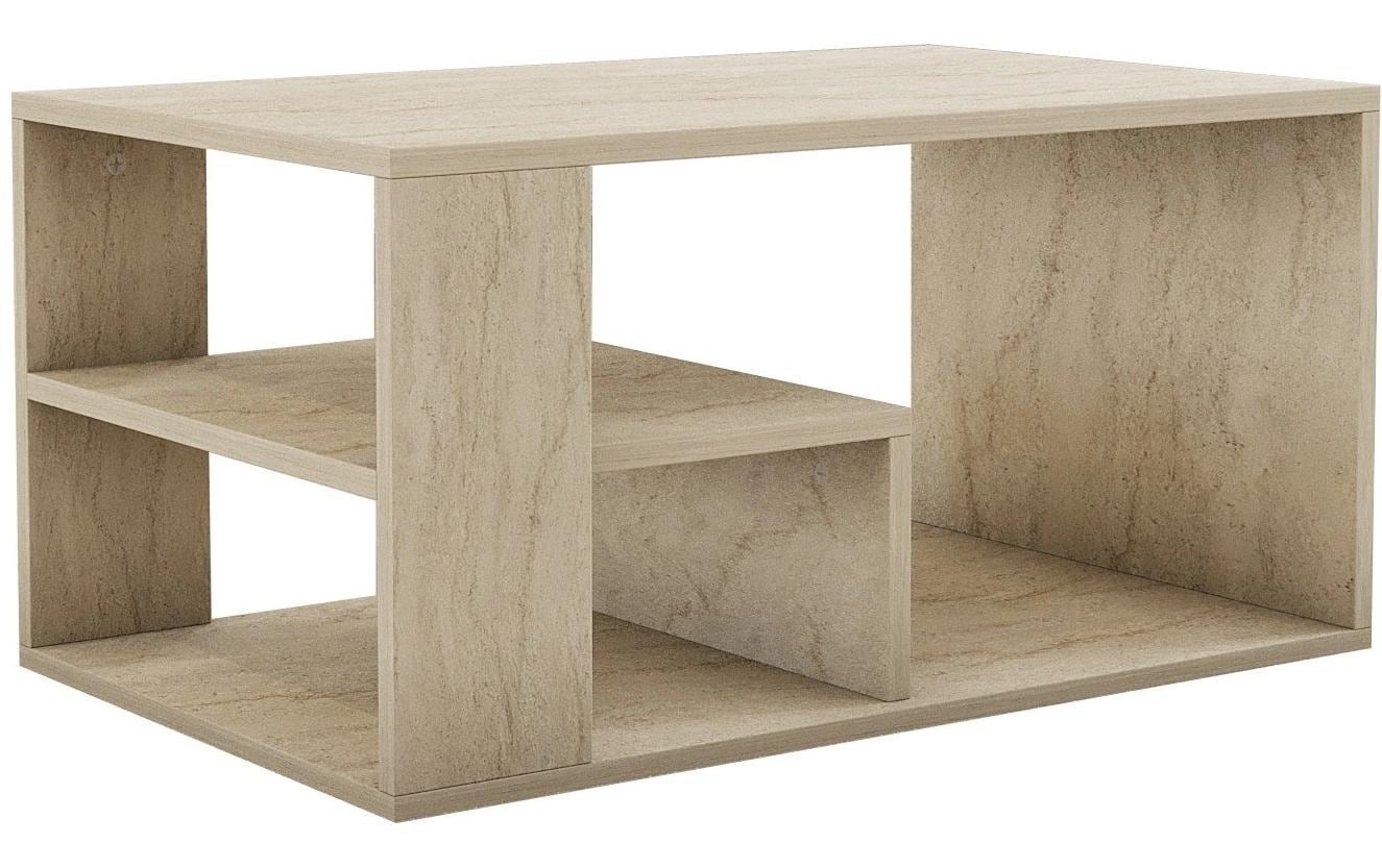 Image of WOODY FASHION Couchtisch "Eros – Travertine 80 x 50 x 40 cm"
