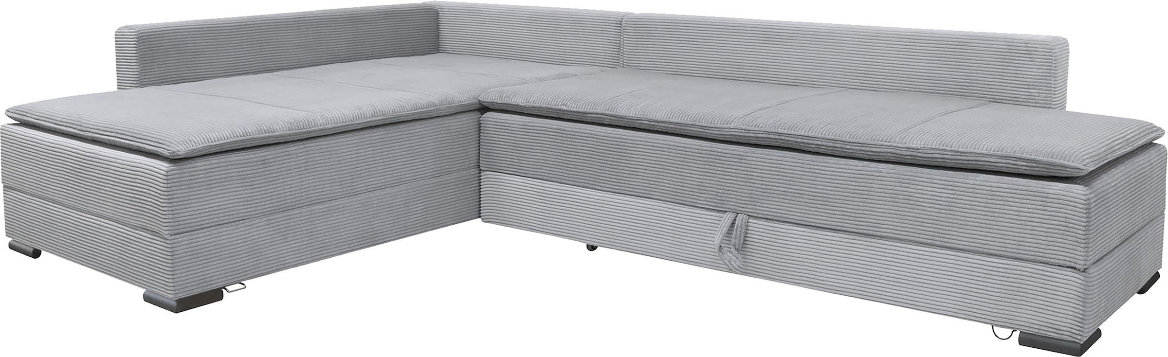 Home affaire Ecksofa »Night & Day L-Form, B: 321 cm, mit Dauer-Schlaffunktion 180x200 cm« Bettfunktion, Bettkasten, Topper & 3 Zierkissen, Boxspringbett in Cord