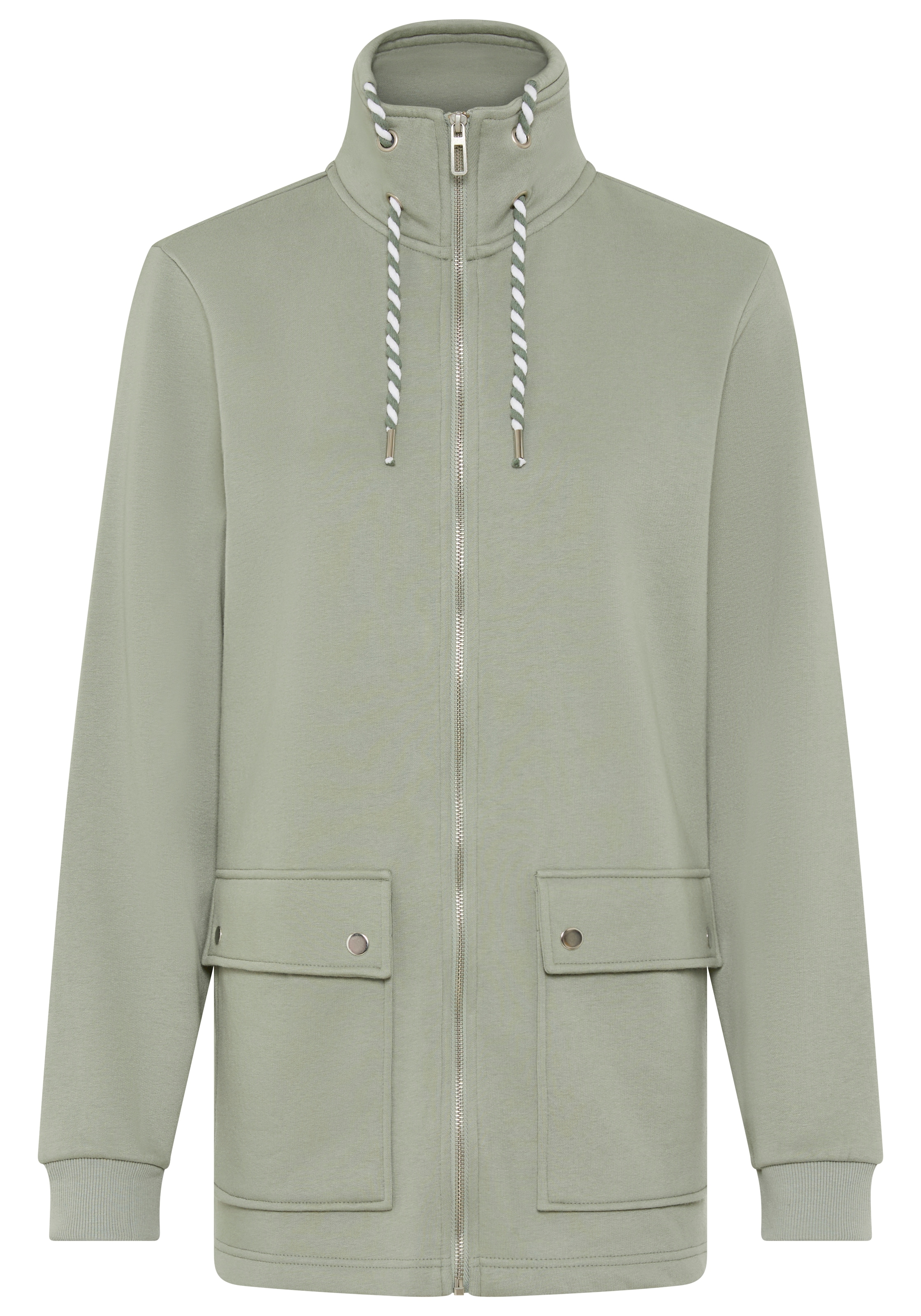 Laura Scott Sweatjacke, Weiche Baumwollmischung mit Stehkragen und Aussentaschen