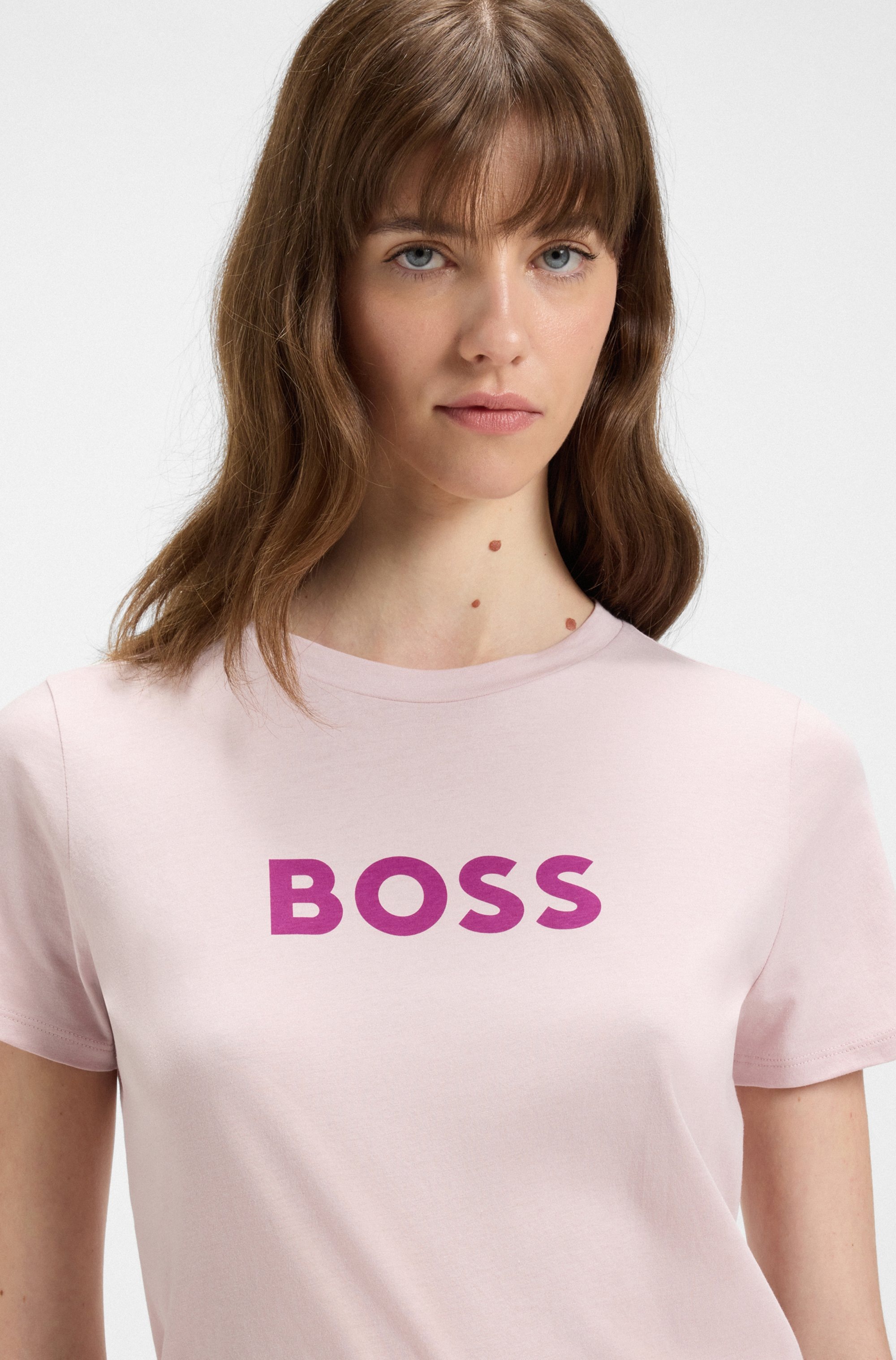 BOSS ORANGE T-Shirt »Elogo Premium Damenmode«, mit BOSS-Schriftzug