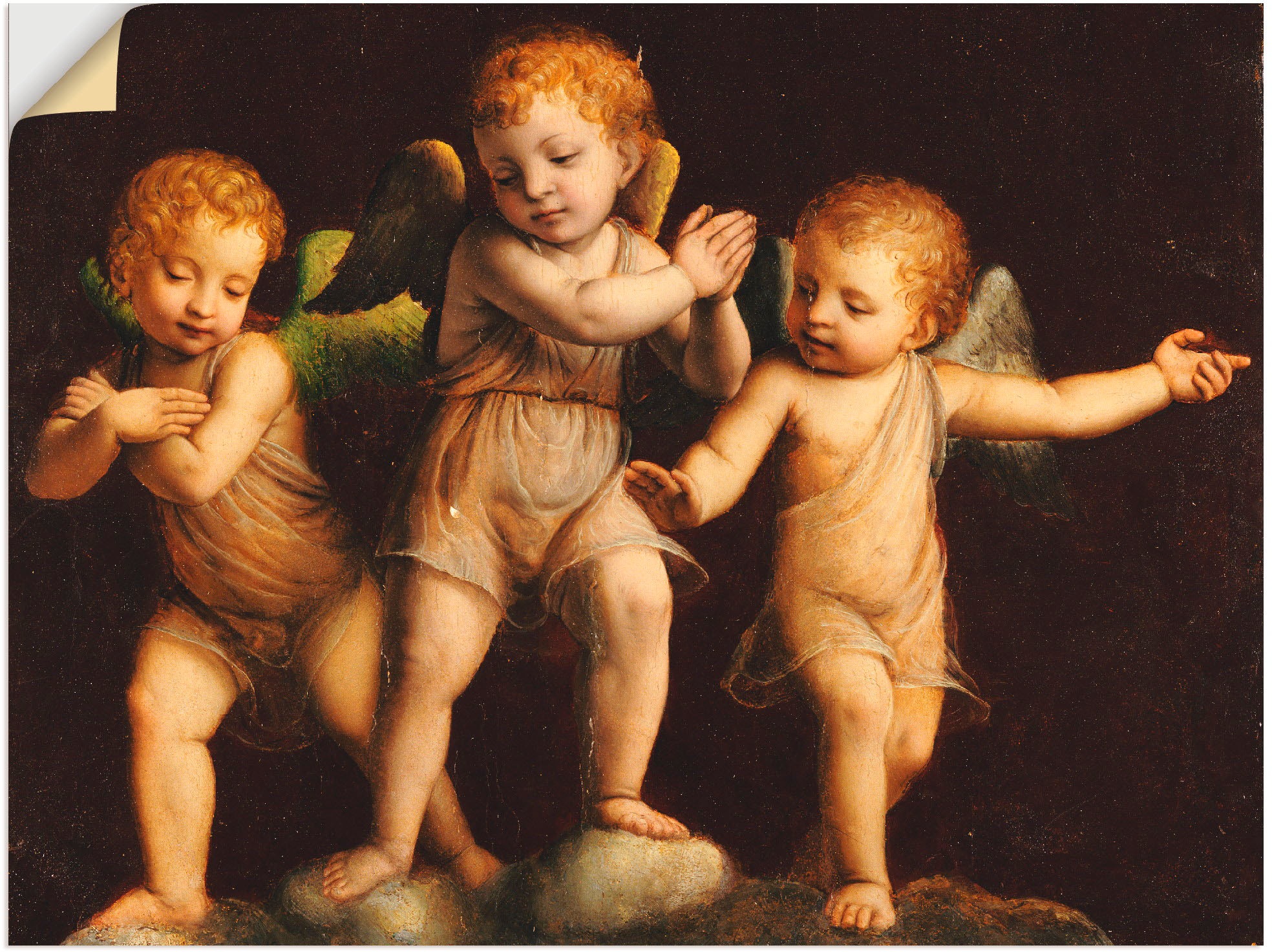 Image of Artland Wandbild »Drei Putten.«, Religion, (1 St.), in vielen Grössen & Produktarten -Leinwandbild, Poster, Wandaufkleber / Wandtattoo auch für Badezimmer geeignet bei Ackermann Versand Schweiz