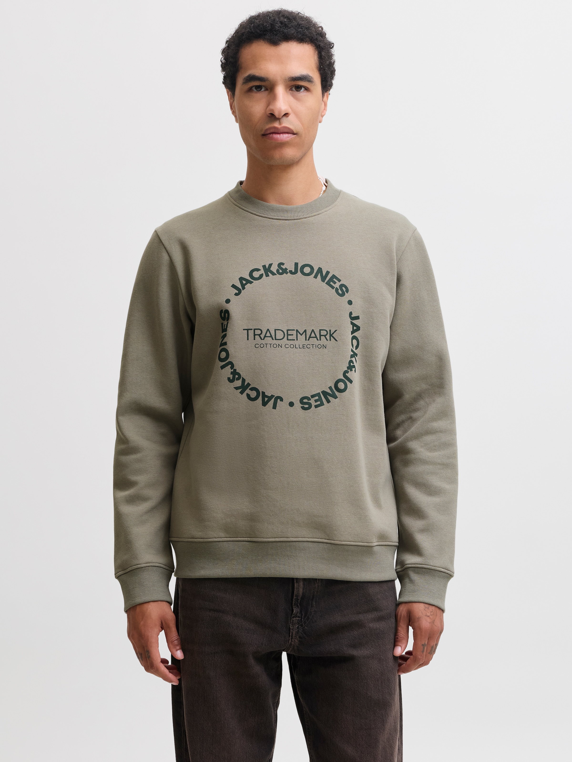 Image of Jack & Jones Sweatshirt "JJBENSON SWEAT CREW NECK", Materialmix, regular fit