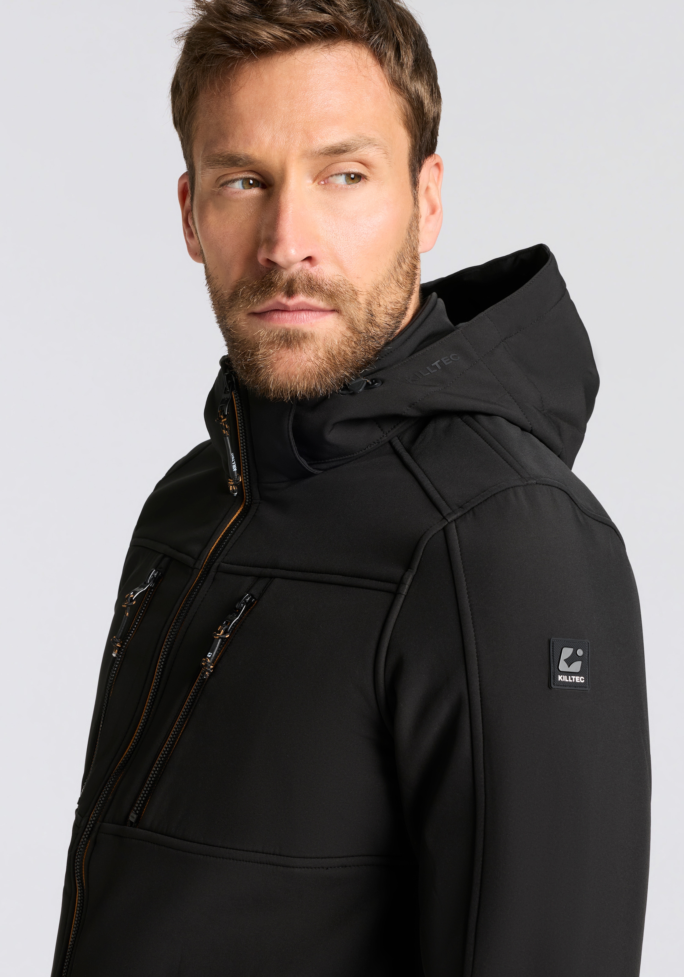 Killtec Veste softshell »KOW 79 MN SFTSHLL JCKT« avec capuche réglable et amovible, respirant, déperlant