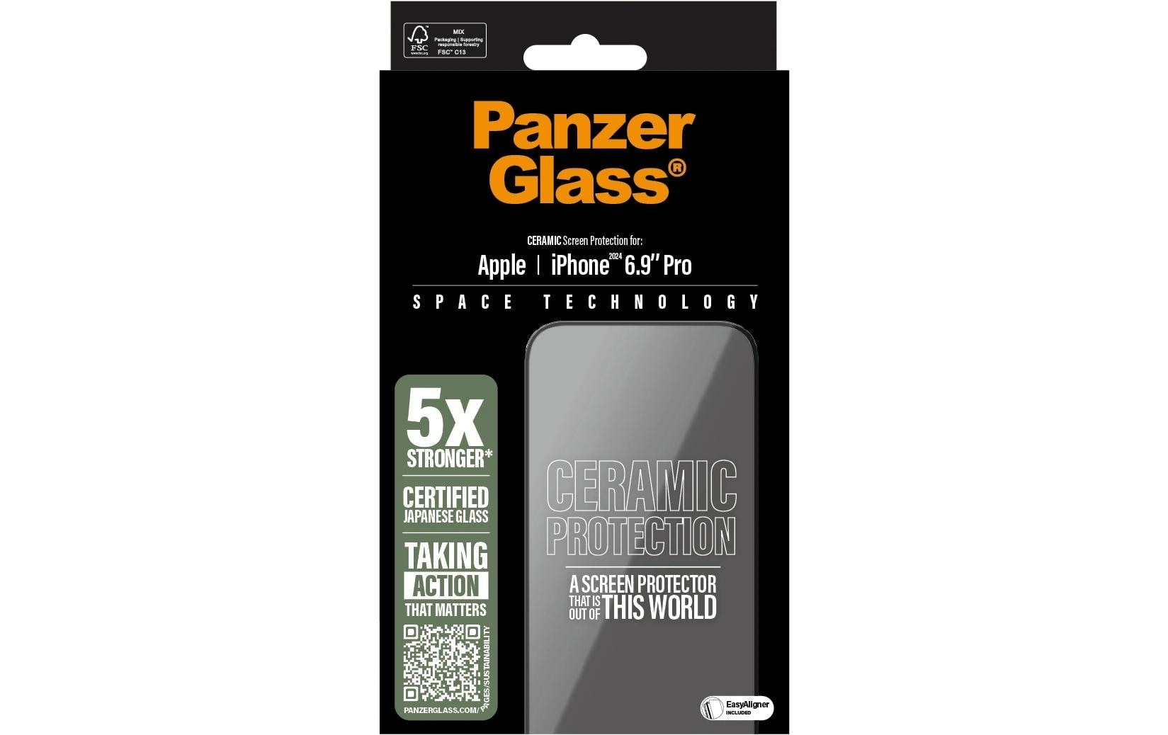 PanzerGlass Displayschutzglas »Ultra Wide Fit Ceramic iPhone 16 Pro Max«, für iPhone 16 Pro Max, (1 St.)