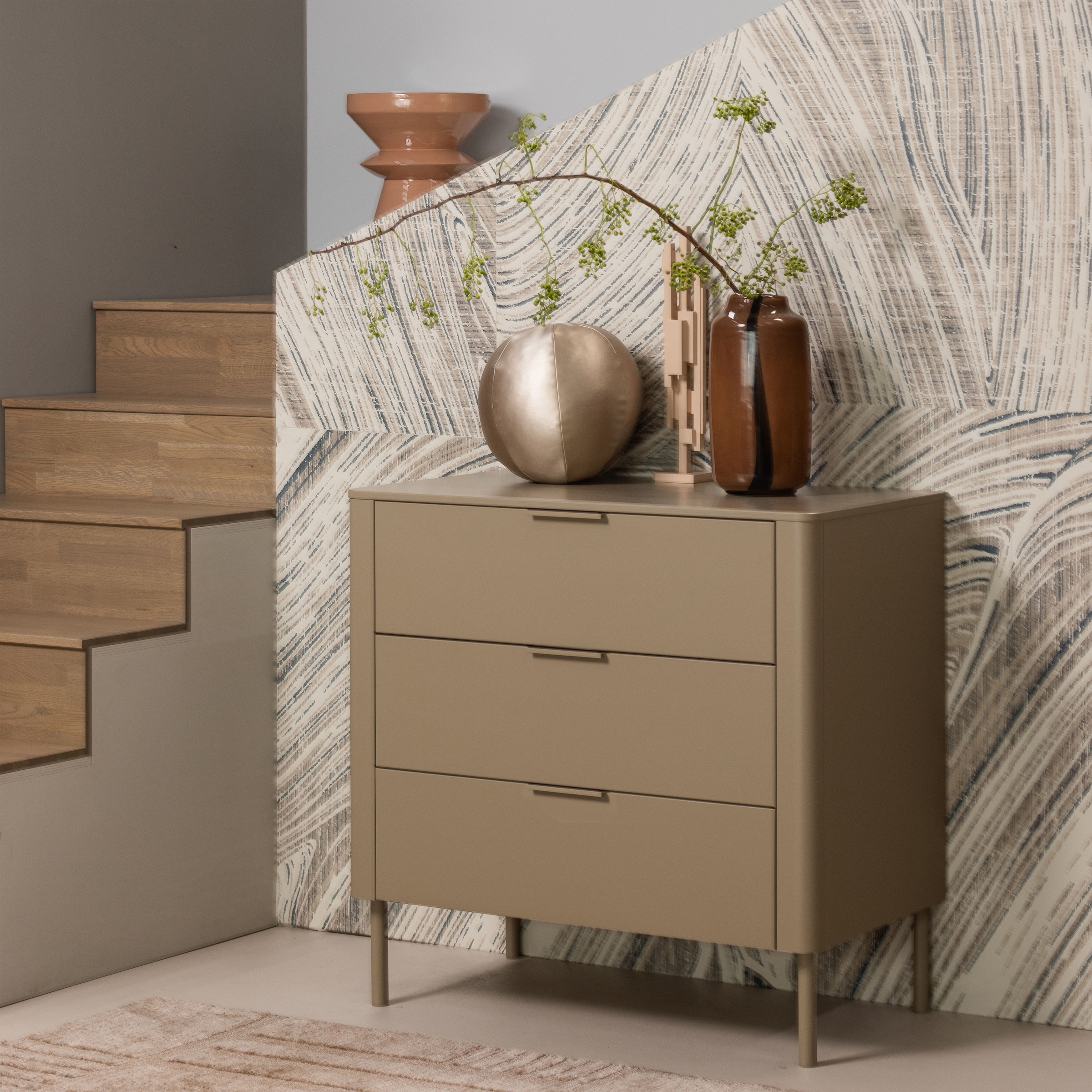 WOOOD Sideboard »Gunnar FSC®-Mix Massivkiefer mit Dämpfung Funktion, 94 x 52 x 93 cm« Abgerundete Ecken, Tragkraft 15 kg pro Schublade, einfach zu montieren