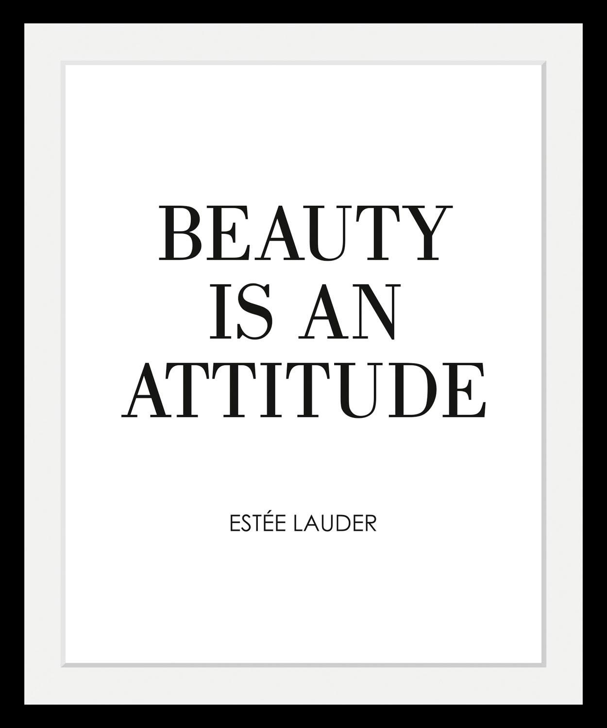 Image of GOODproduct Bild "Zitat Estée Lauder" Motivationsbilder Schriftzug Schwarz-Weiss Sprüche & Texte HD Premium Poster-Druck inkl. Holzrahmen