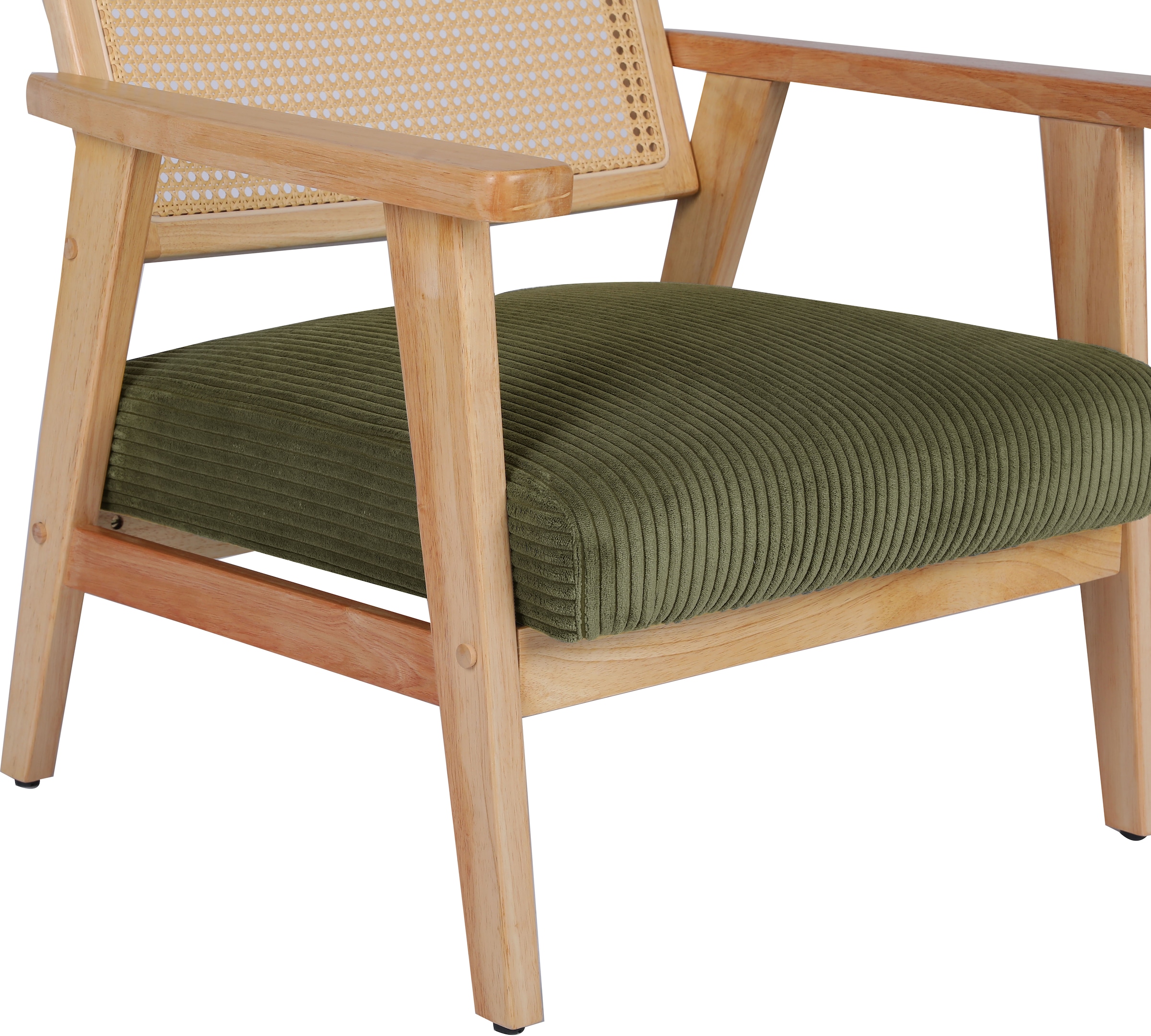 Home affaire Loungesessel »VILLAINE«, Einzelsessel, Rattan-Sessel mit Wiener Geflecht, Cord, Webstoff