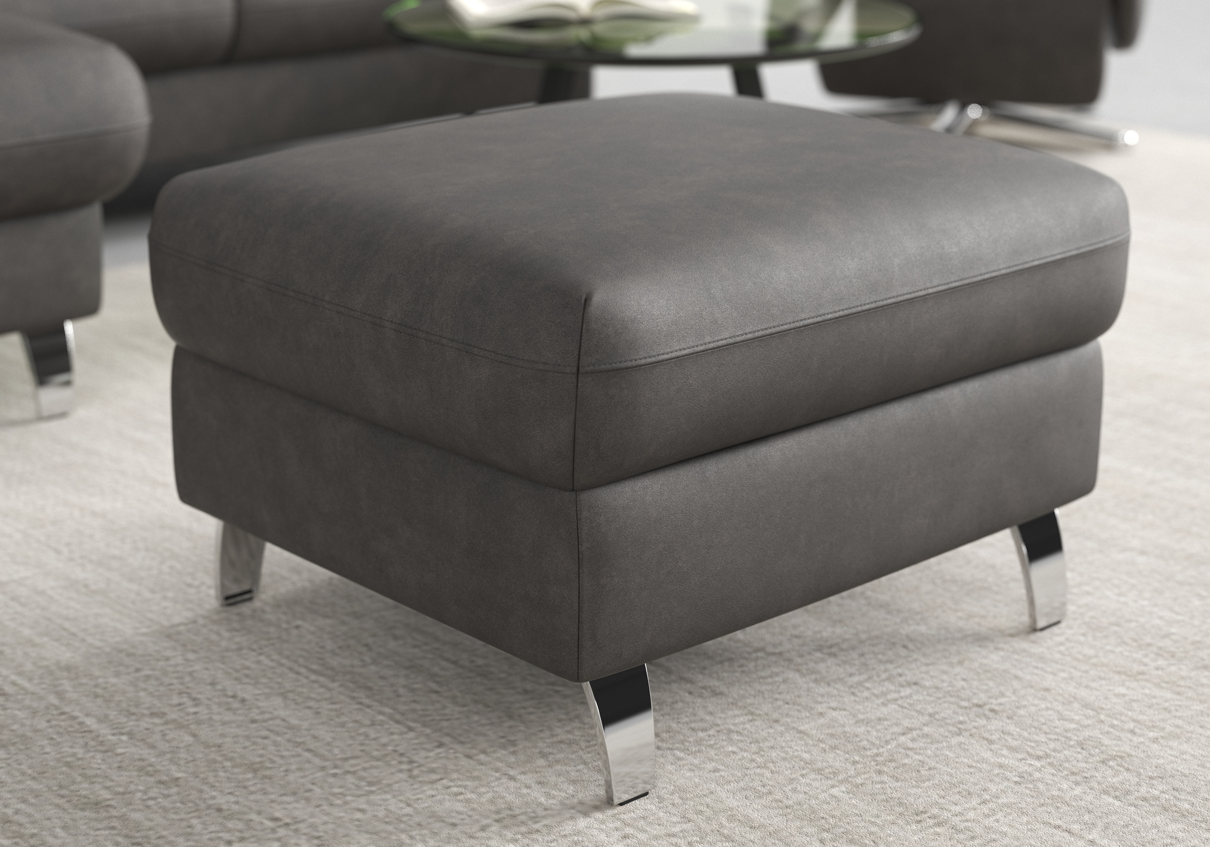 Image of sit&more Stauraumhocker "Grenoble" mit Stauraum und satinierten Füssen