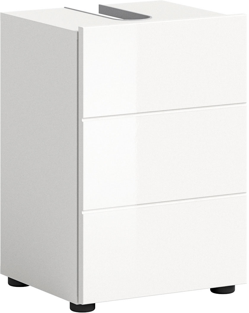 Image of welltime Waschbeckenunterschrank "BIEL, Breite 38 cm, 1 Tür, 1 Boden, mit Siphonausschnitt" 1 Stk. tlg. Badmöbel, Badschrank, Schrank, Unterschrank, Bad, Badezimmer
