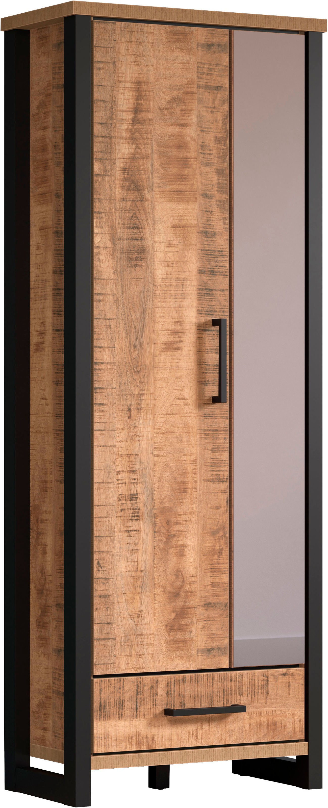 Home affaire Garderobenschrank »Elda«, (1 St.), Schrank mit ausziehbarer Kleiderstange, 2 Türen – (B/T/H) 73/39/195 cm
