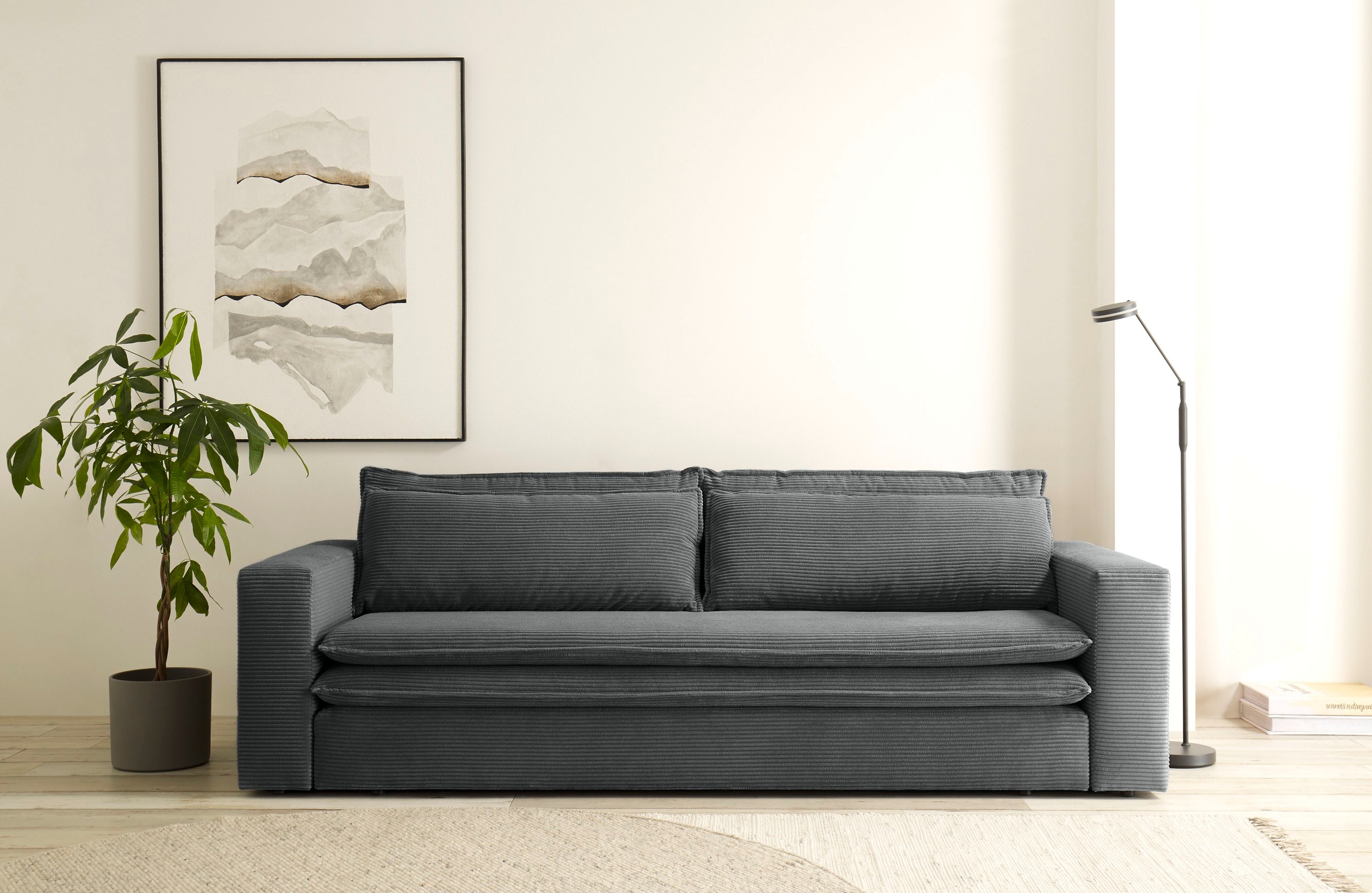 Image of Home affaire 3-Sitzer "PIAGGE" Cord-Bezug - mit Bettfunktion und Bettkasten, mit praktischem Topper