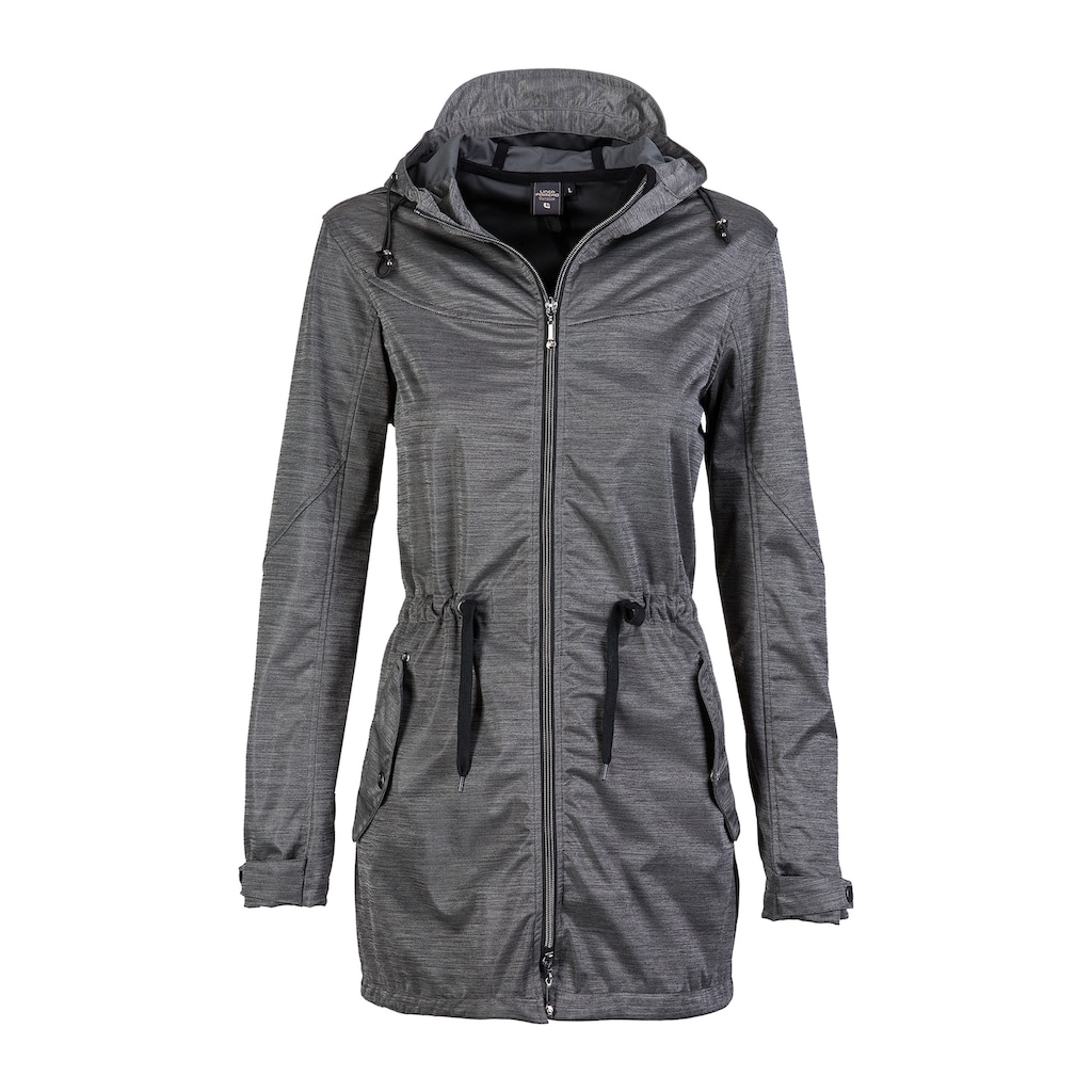 DEPROC Active Softshellparka »LORETTE PEAK WOMEN«, Softshellparka in edler Leinenoptik