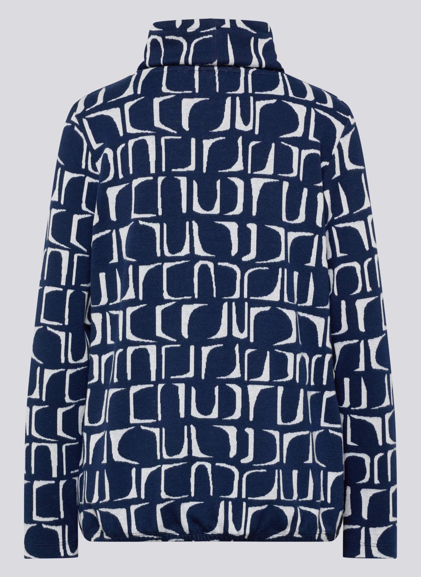 Rabe T-shirt à manches longues mit grafischem Muster und gerafftem Kragen mit Kordelzug